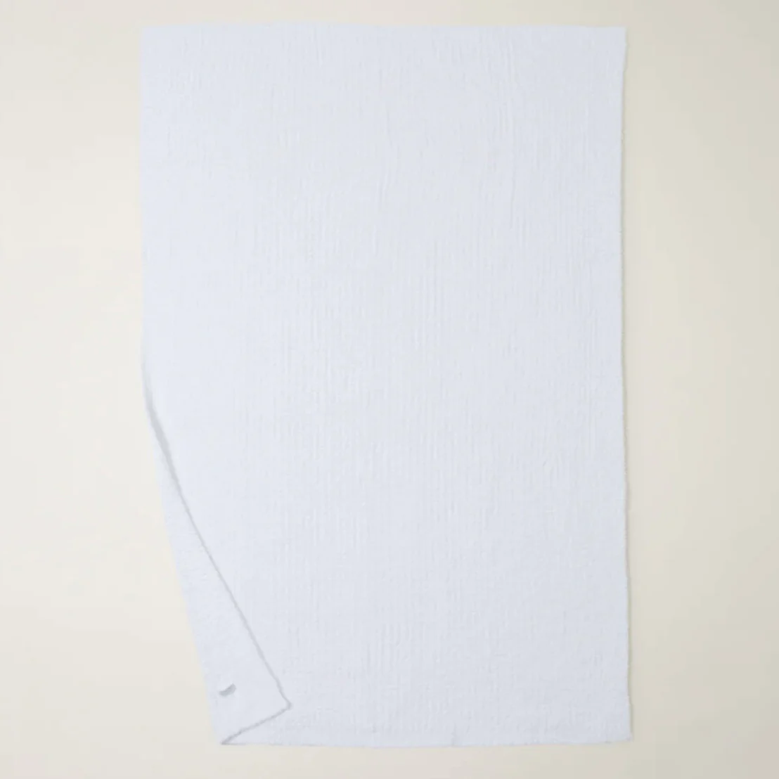 Barefoot Dreams CozyChic White Ribbed Throw Blanket - Image 3
