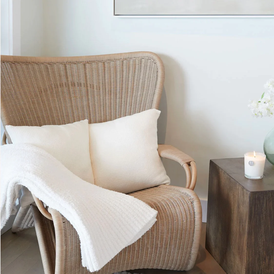 Barefoot Dreams CozyChic White Ribbed Throw Blanket - Image 4