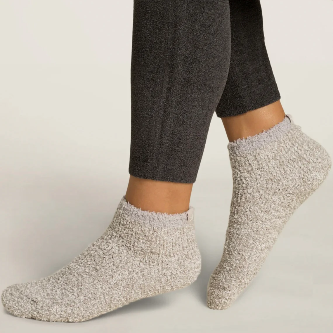 Barefoot Dreams CozyChic 2 Pair Tennis Sock Set ~ Oyster - Image 3