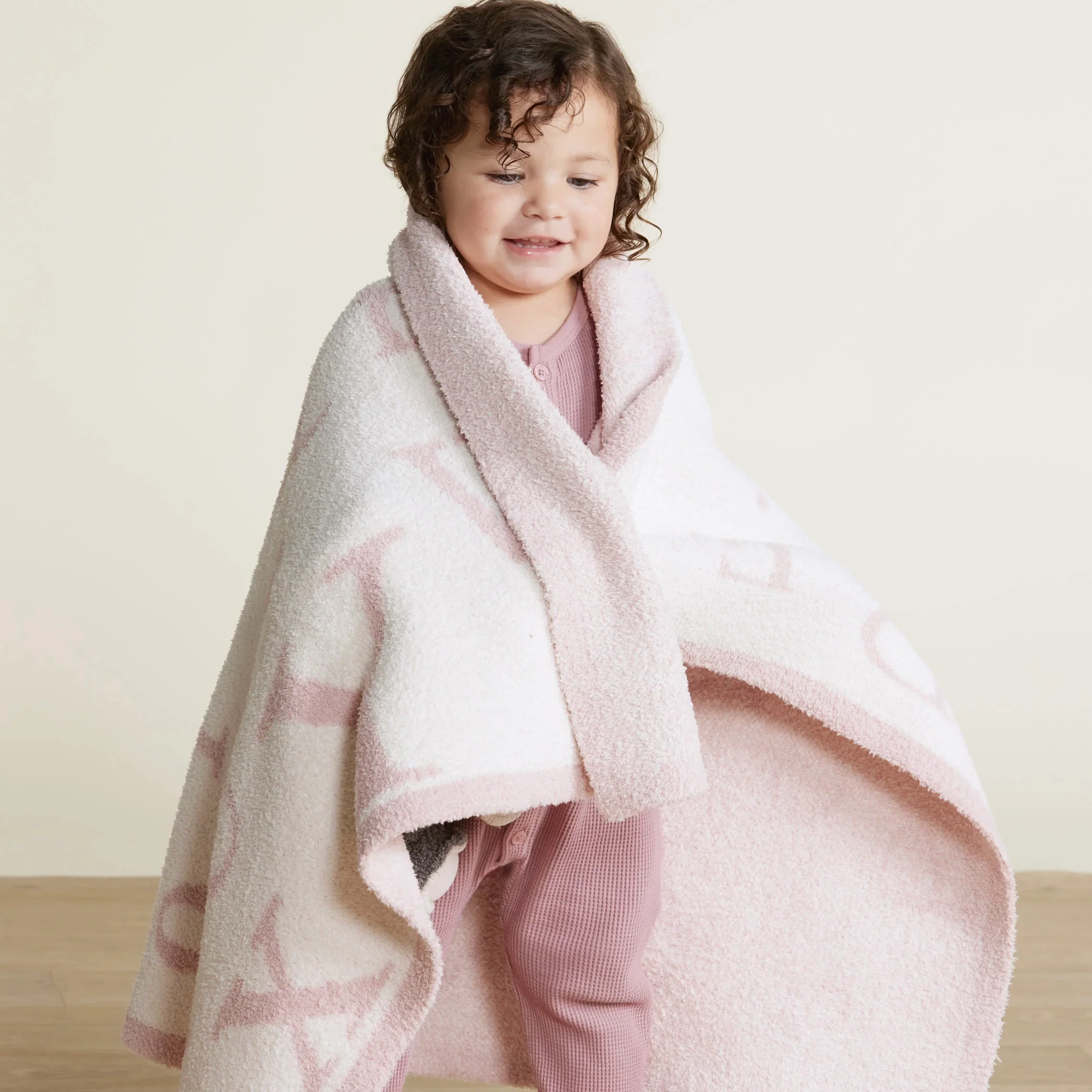 Barefoot Dreams CozyChic Rose and Cream ABC Baby Blanket - Image 2