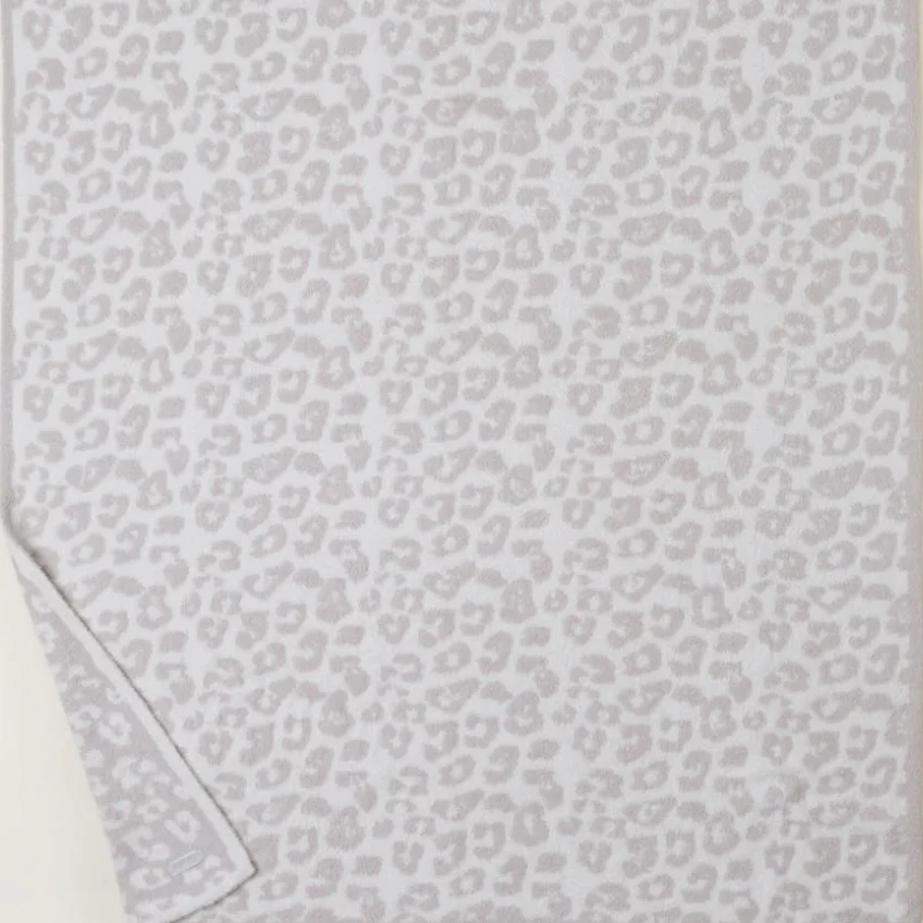 Barefoot Dreams CozyChic Barefoot in The Wild Leopard Cream and Stone Throw Blanket - Image 5
