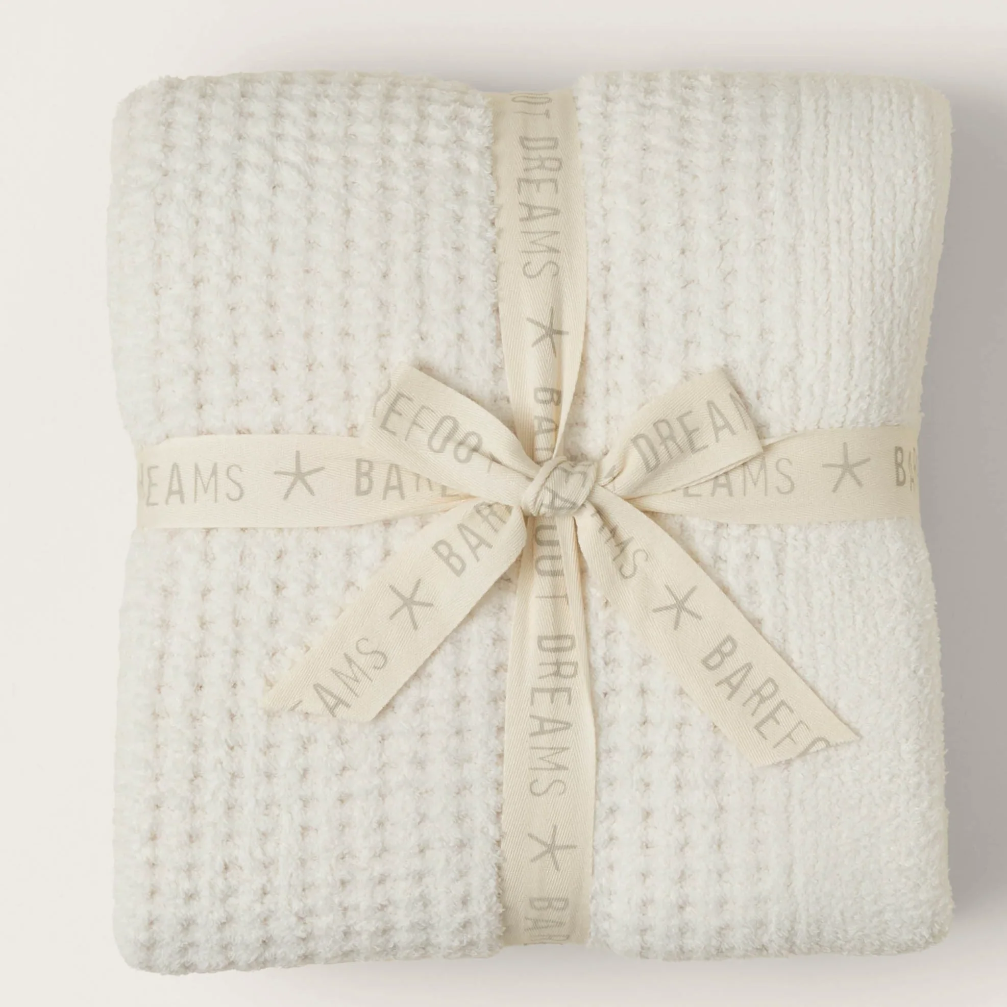 Barefoot Dreams CozyChic Cream Waffle Throw Blanket