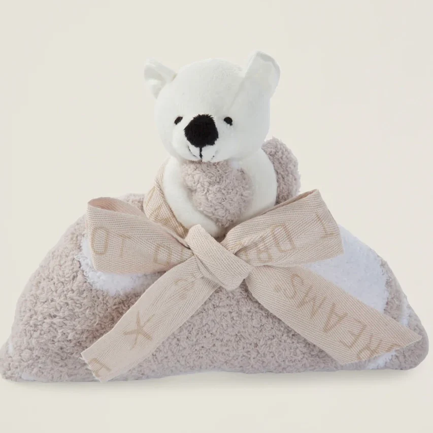 Barefoot Dreams CozyChic Dream Bear Buddie Baby Blanket ~ Stone Circles - Image 2