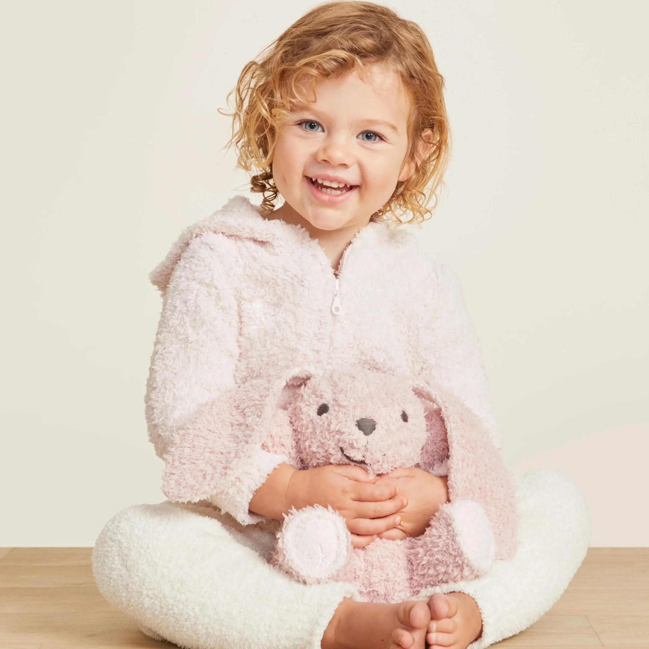 Barefoot Dreams CozyChic Dusty Rose Bunny Buddie ~ Baby Plushie