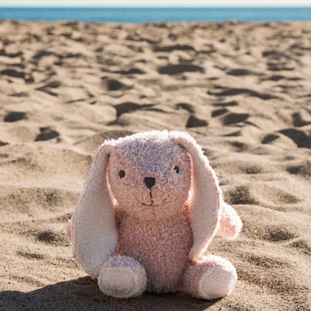 Barefoot Dreams CozyChic Dusty Rose Bunny Buddie ~ Baby Plushie - Image 4