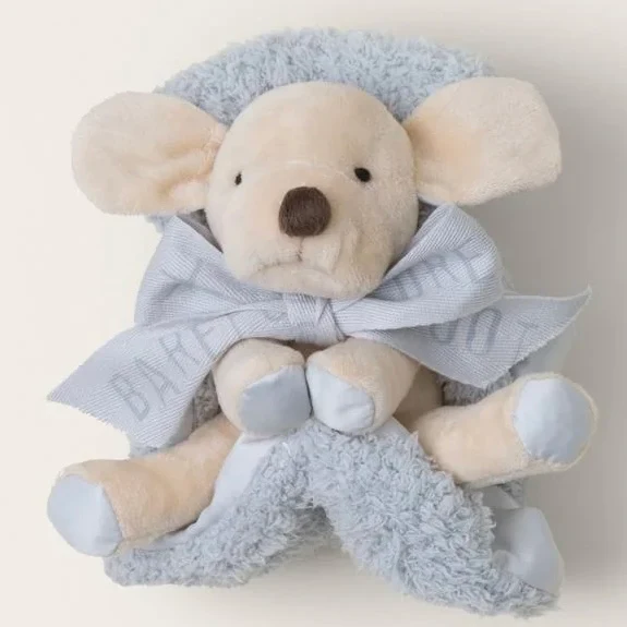 Barefoot Dreams CozyChic Puppy Buddie Blue Baby Blanket