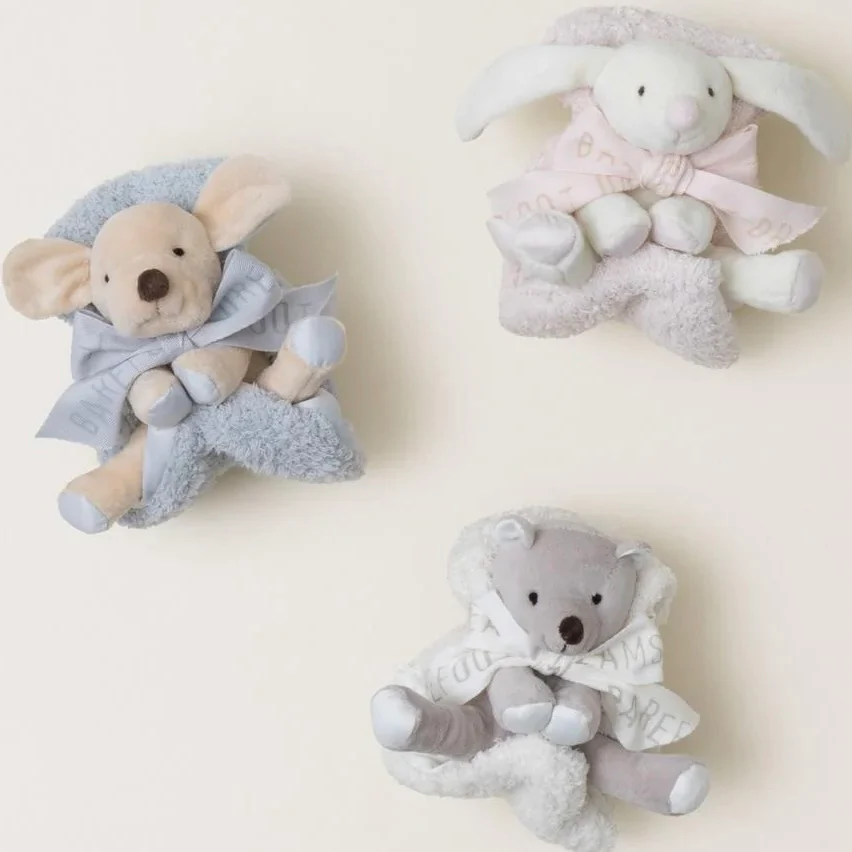 Barefoot Dreams CozyChic Puppy Buddie Blue Baby Blanket - Image 3