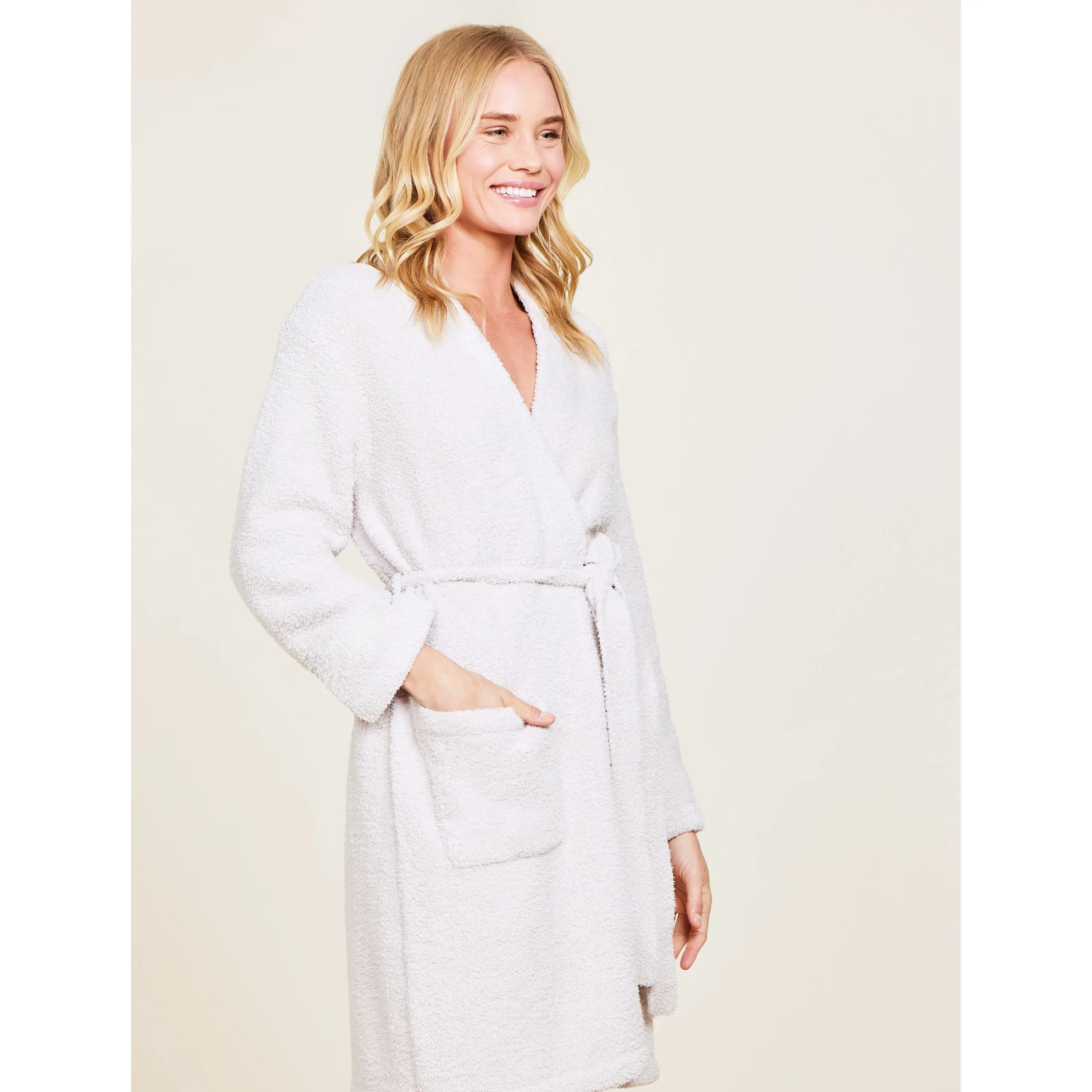 Barefoot Dreams CozyChic Stone Robe ~ Size Small / Medium - Image 4