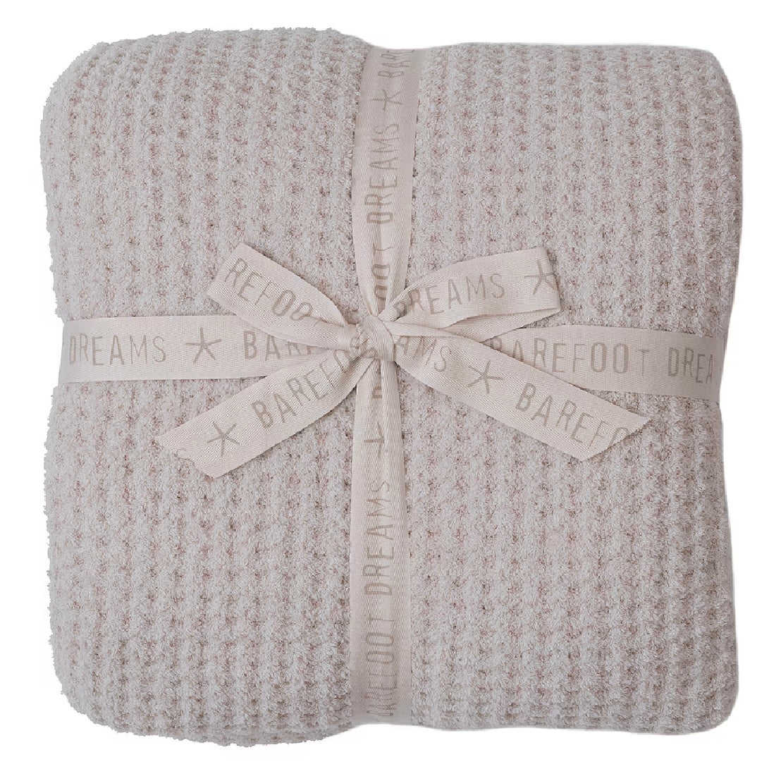 Barefoot Dreams CozyChic Stone Waffle King Bed Blanket
