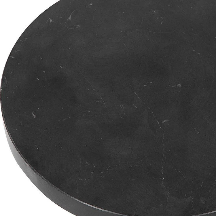Uttermost Bead Black Marble Round Accent Drink Table - Image 4