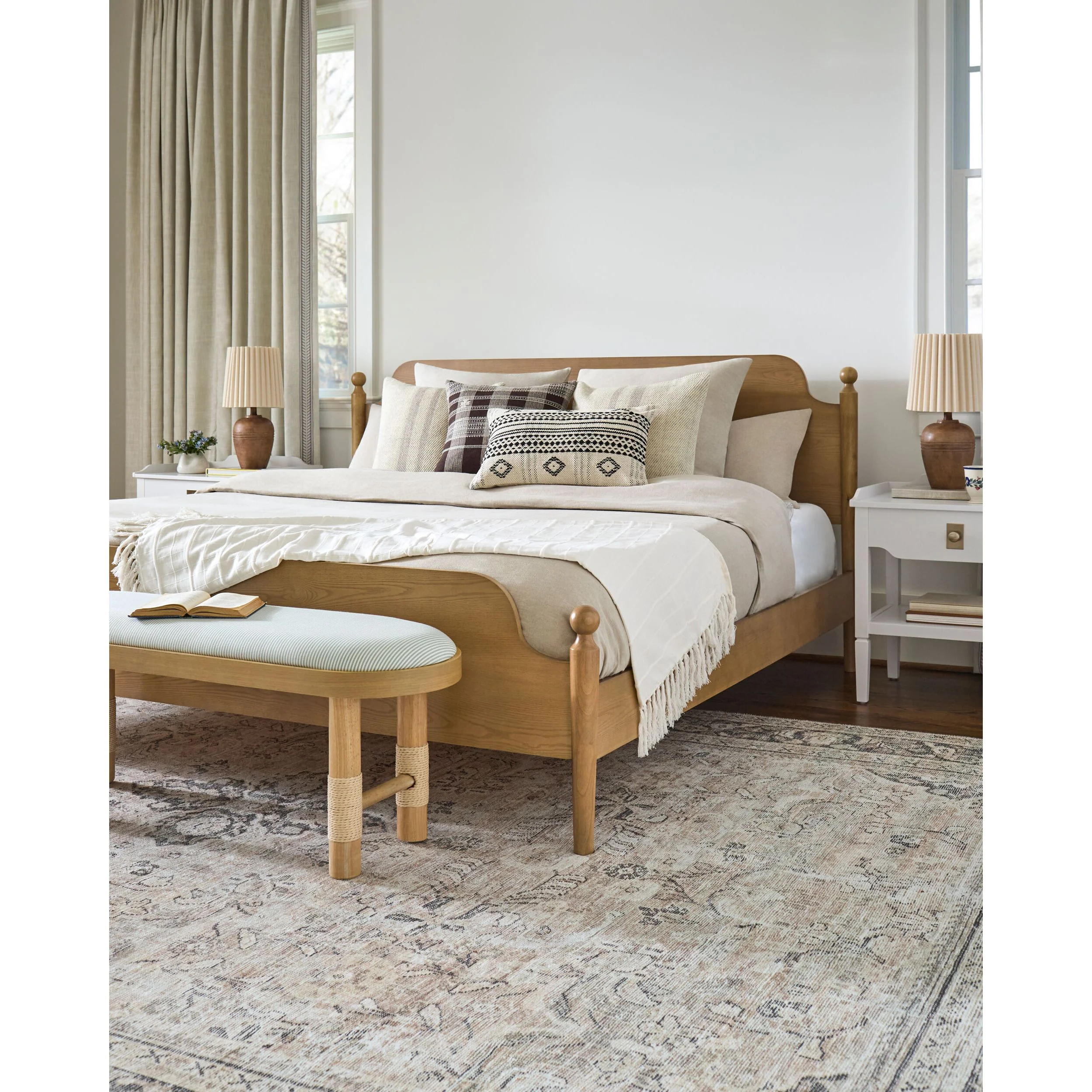 Becki Owens x LIVABLISS Brett Pillow in Cream with Tan Stripe - Image 3