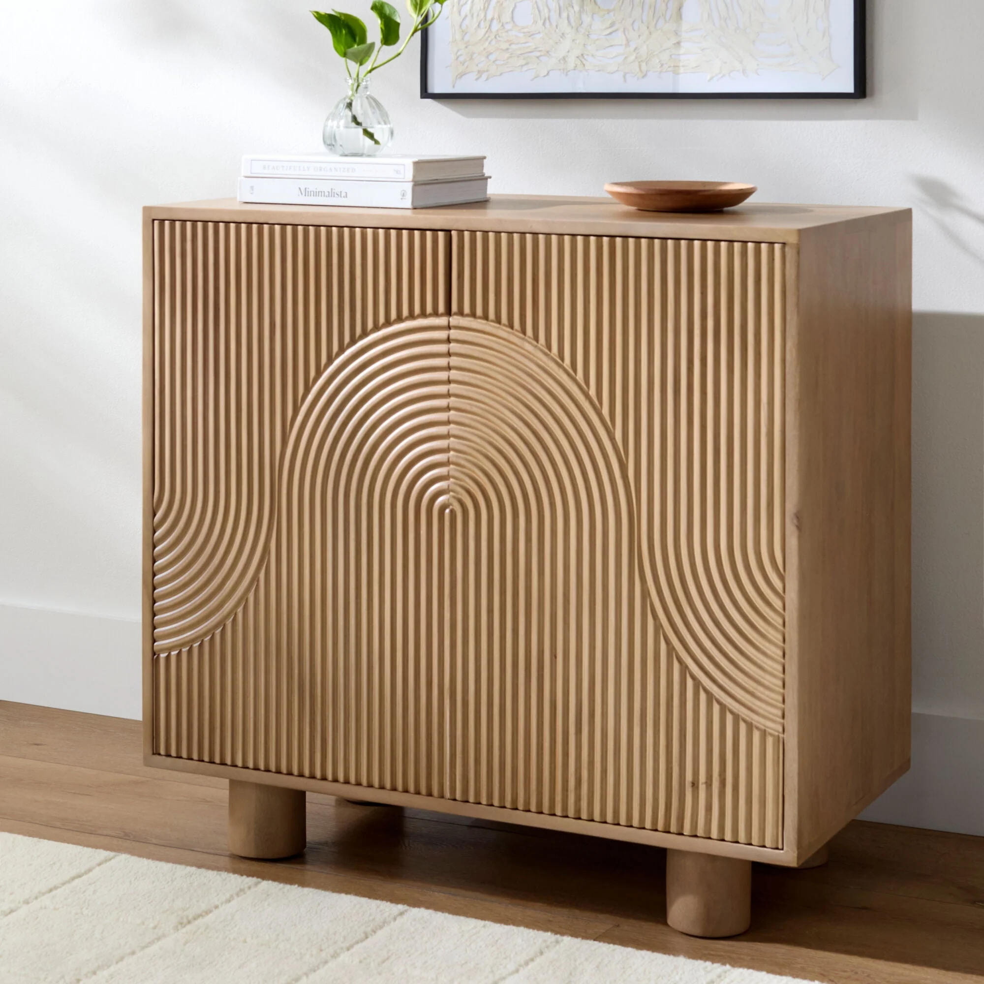 Becki Owens x LIVABLISS Ceilo Wood Cabinet in Brown Mango Wood