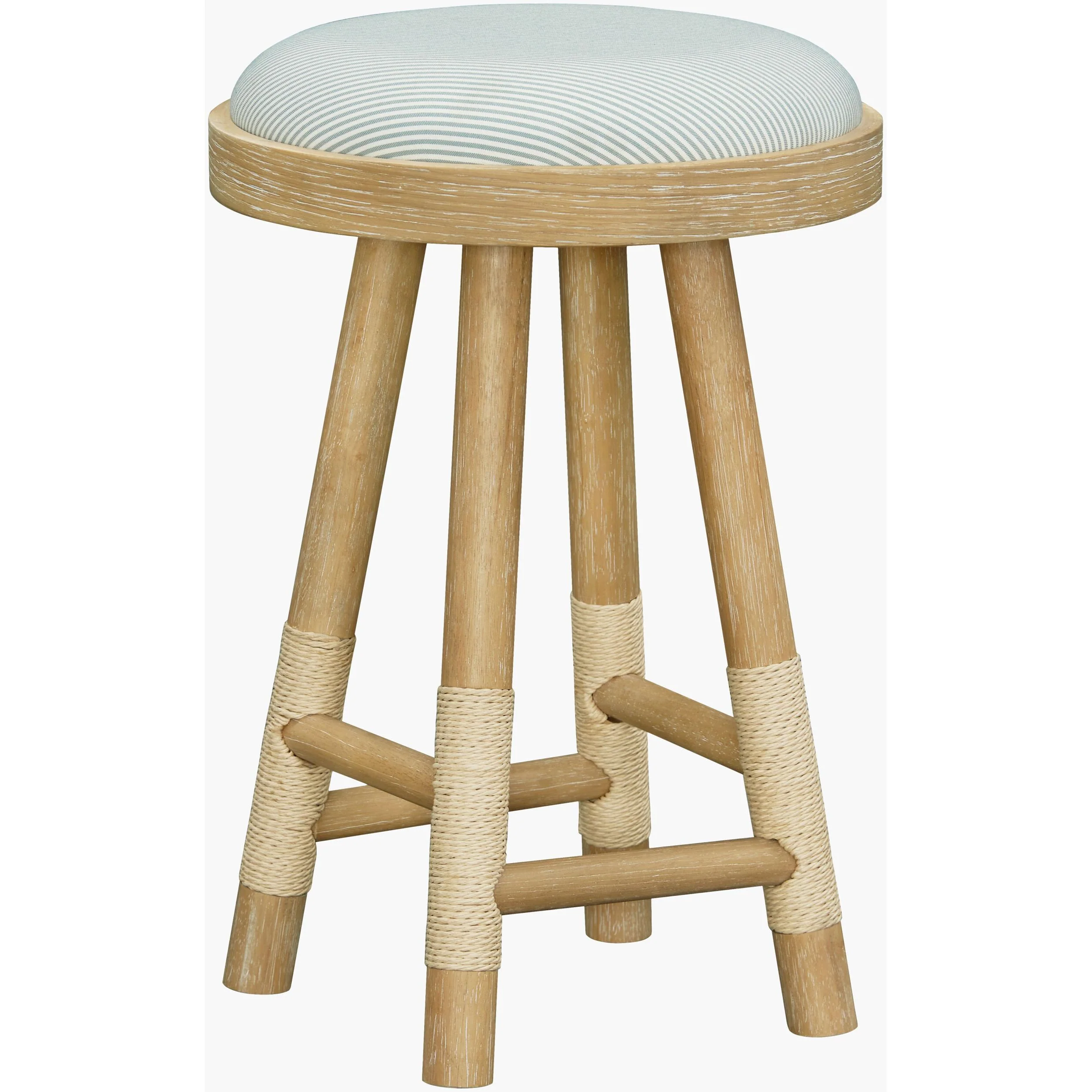 Becki Owens x LIVABLISS Esmarca Upholstered Counter Stool in Blue - Image 3