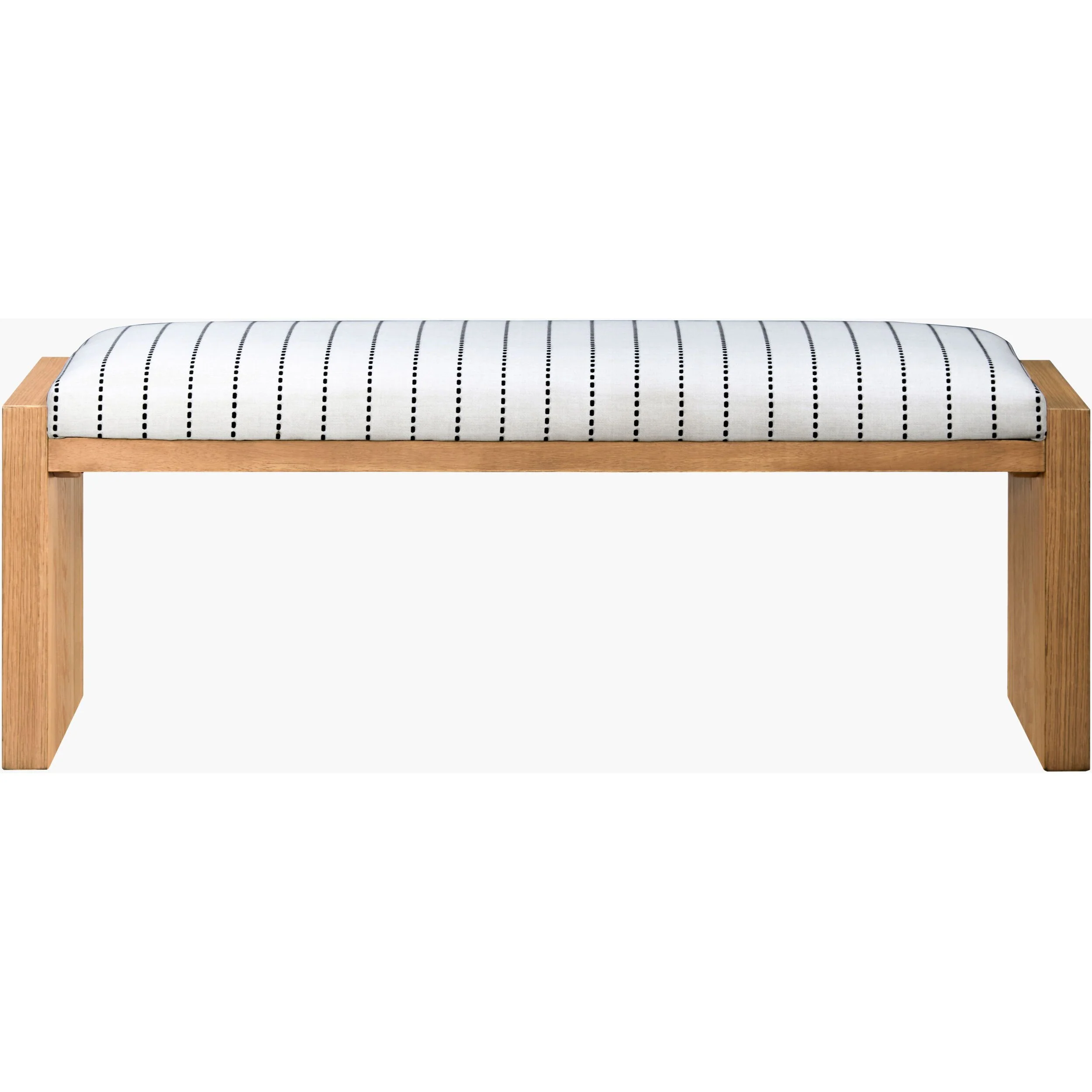 Becki Owens x LIVABLISS Kapri Upholstered Bench in White with Black Stripe - Image 6