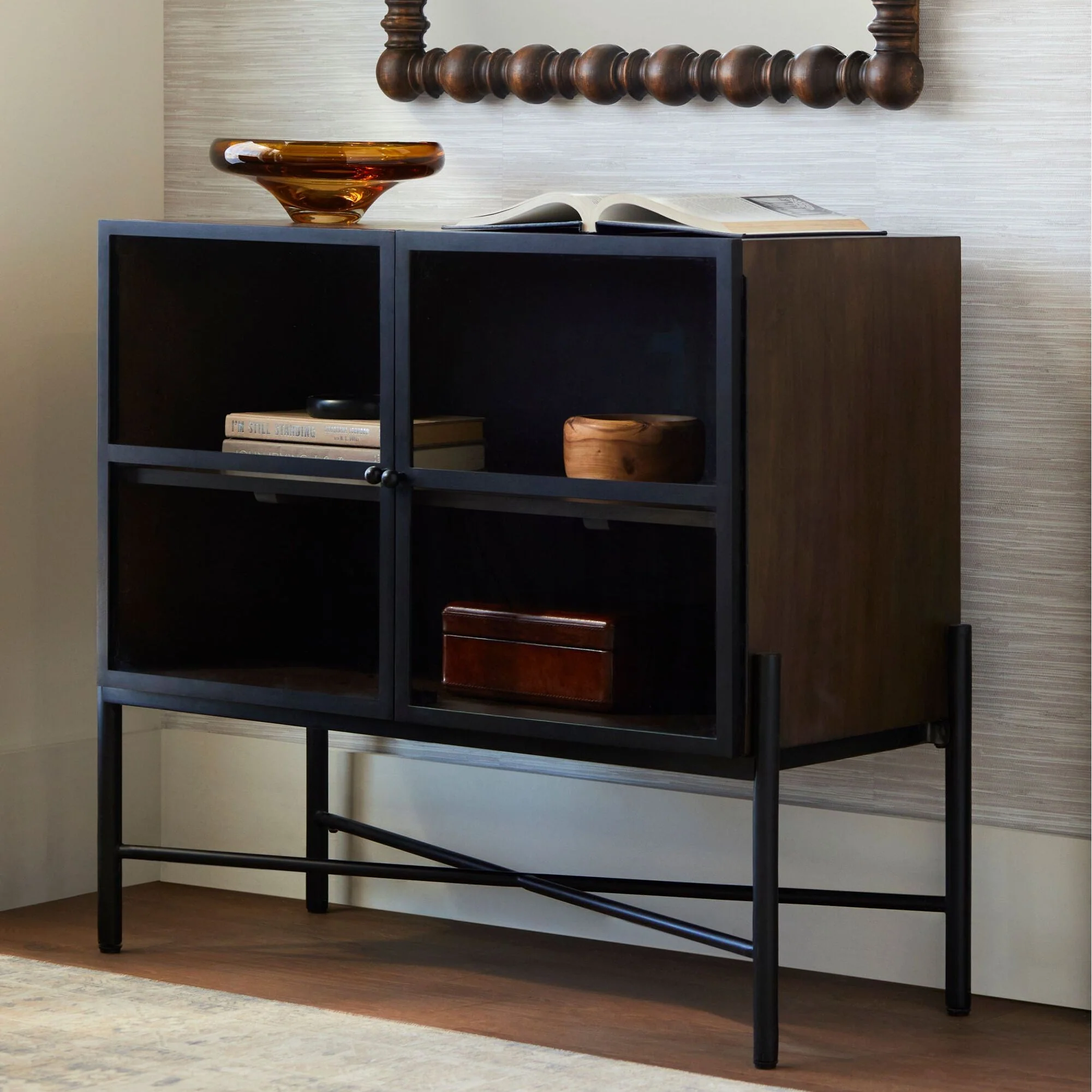 Becki Owens x LIVABLISS Mariposa Wood Cabinet in Dark Brown
