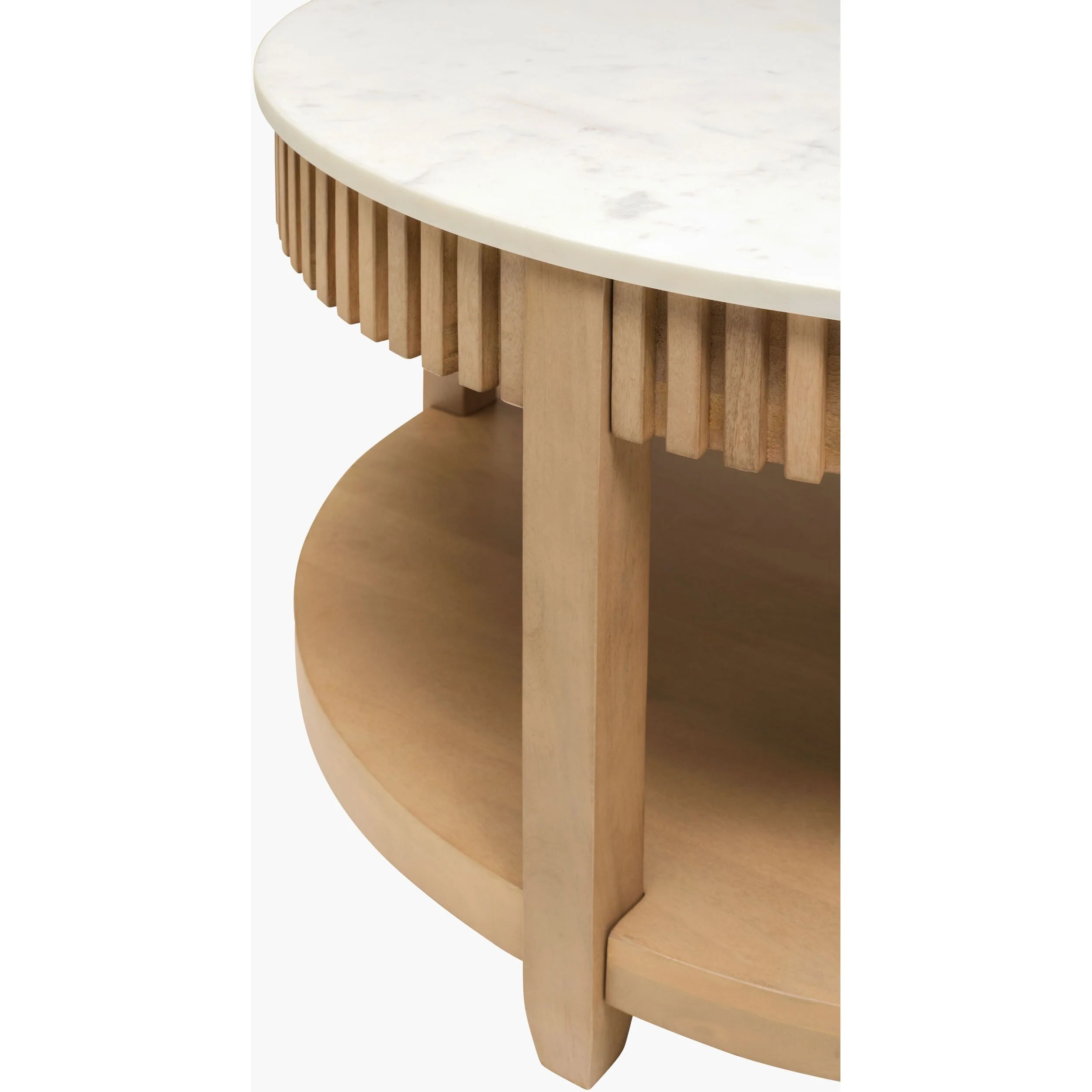 Becki Owens x LIVABLISS Rosemary Coffee Table in Mango Wood with White Marble Top - Image 3