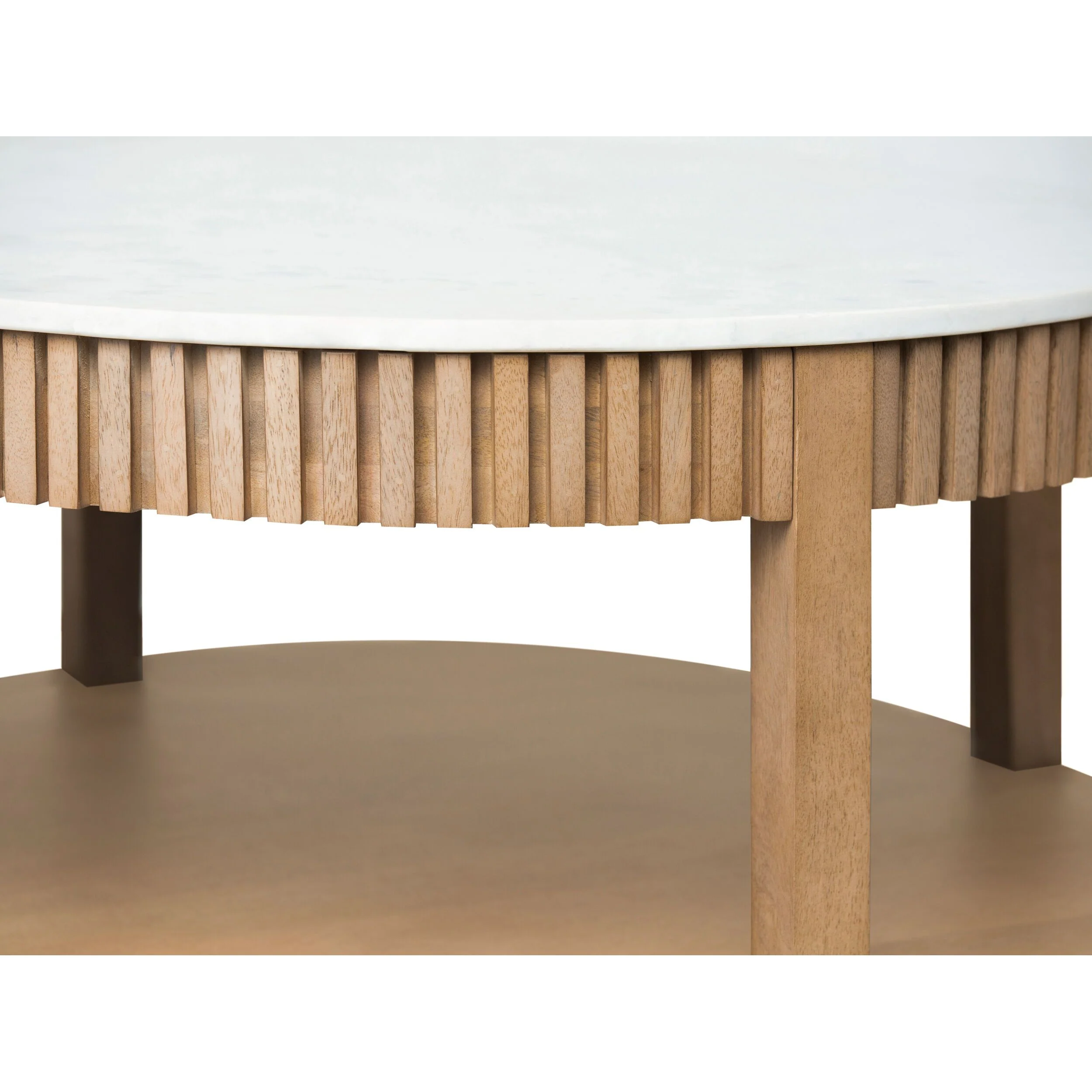 Becki Owens x LIVABLISS Rosemary Coffee Table in Mango Wood with White Marble Top - Image 4