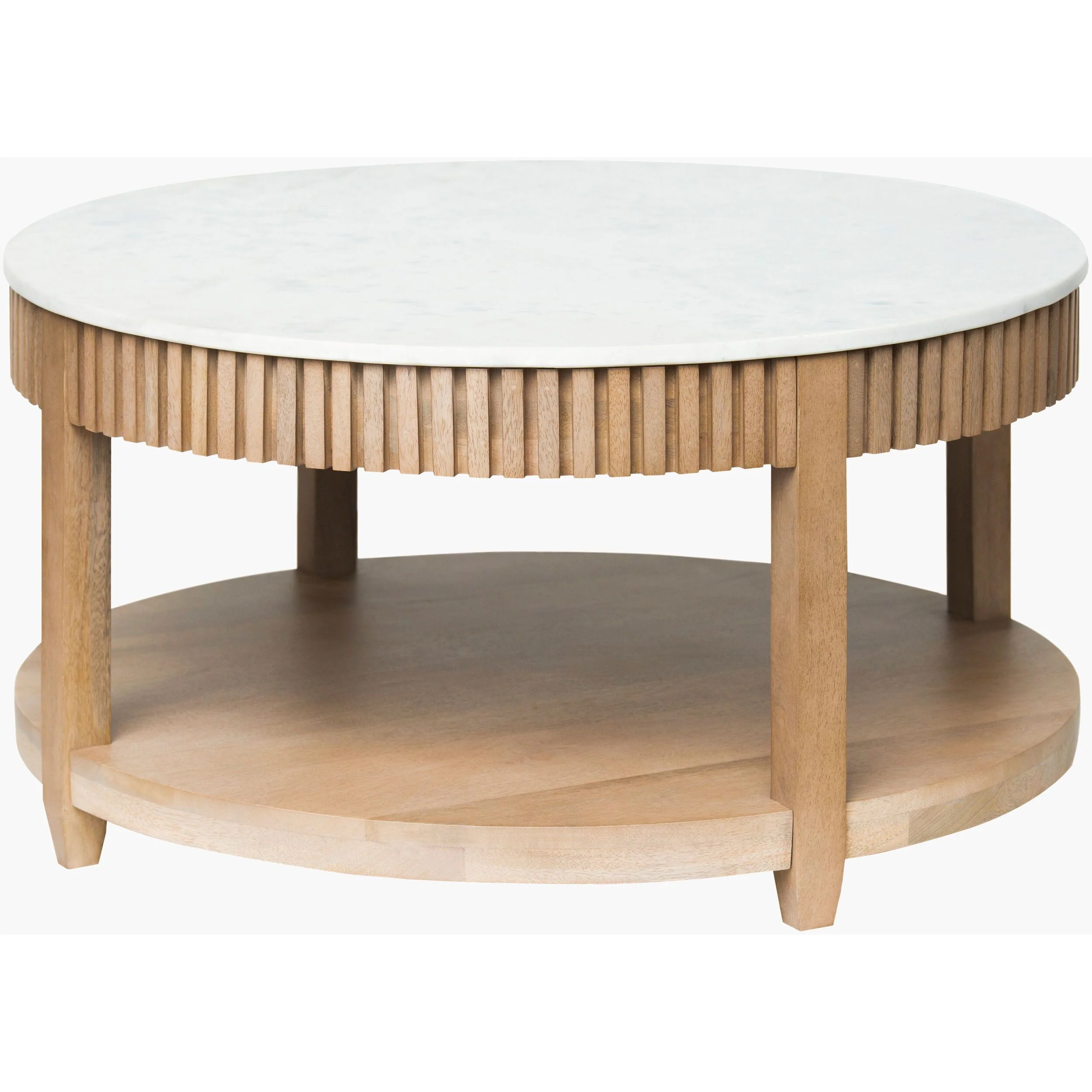 Becki Owens x LIVABLISS Rosemary Coffee Table in Mango Wood with White Marble Top - Image 6