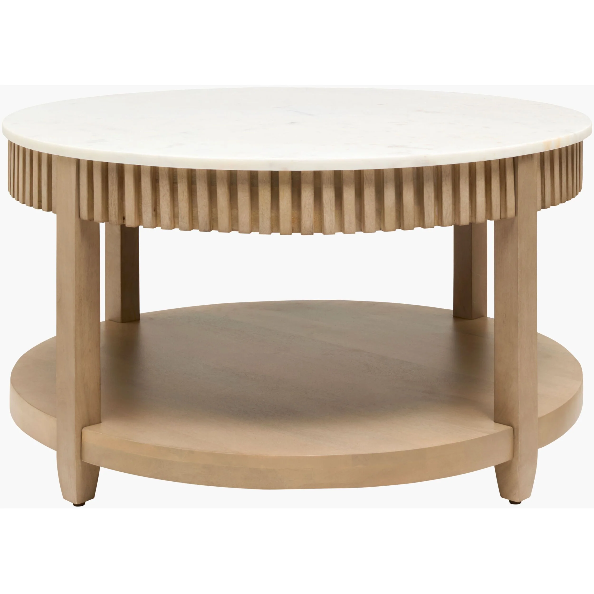 Becki Owens x LIVABLISS Rosemary Coffee Table in Mango Wood with White Marble Top - Image 7