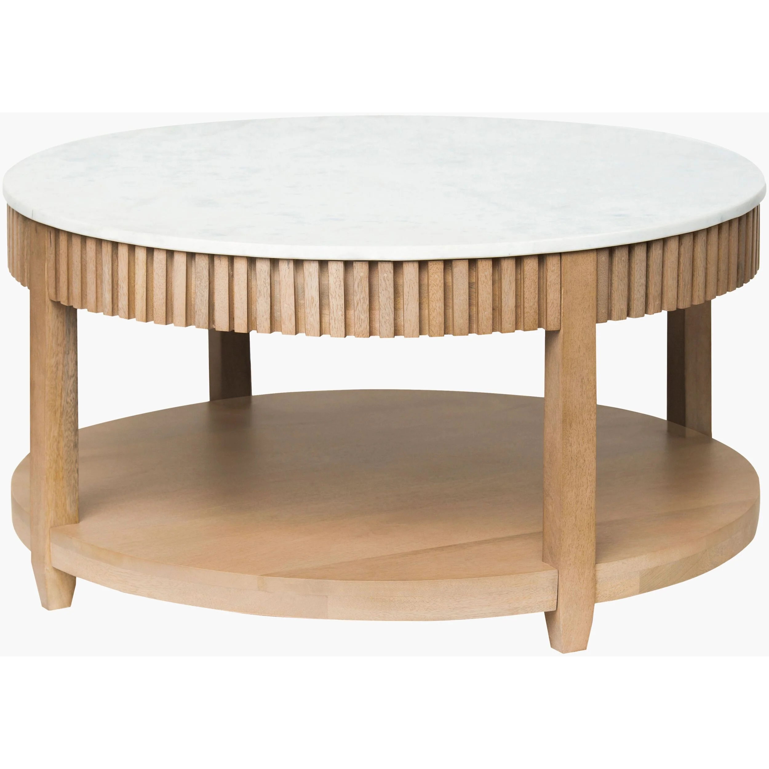 Becki Owens x LIVABLISS Rosemary Coffee Table in Mango Wood with White Marble Top - Image 8