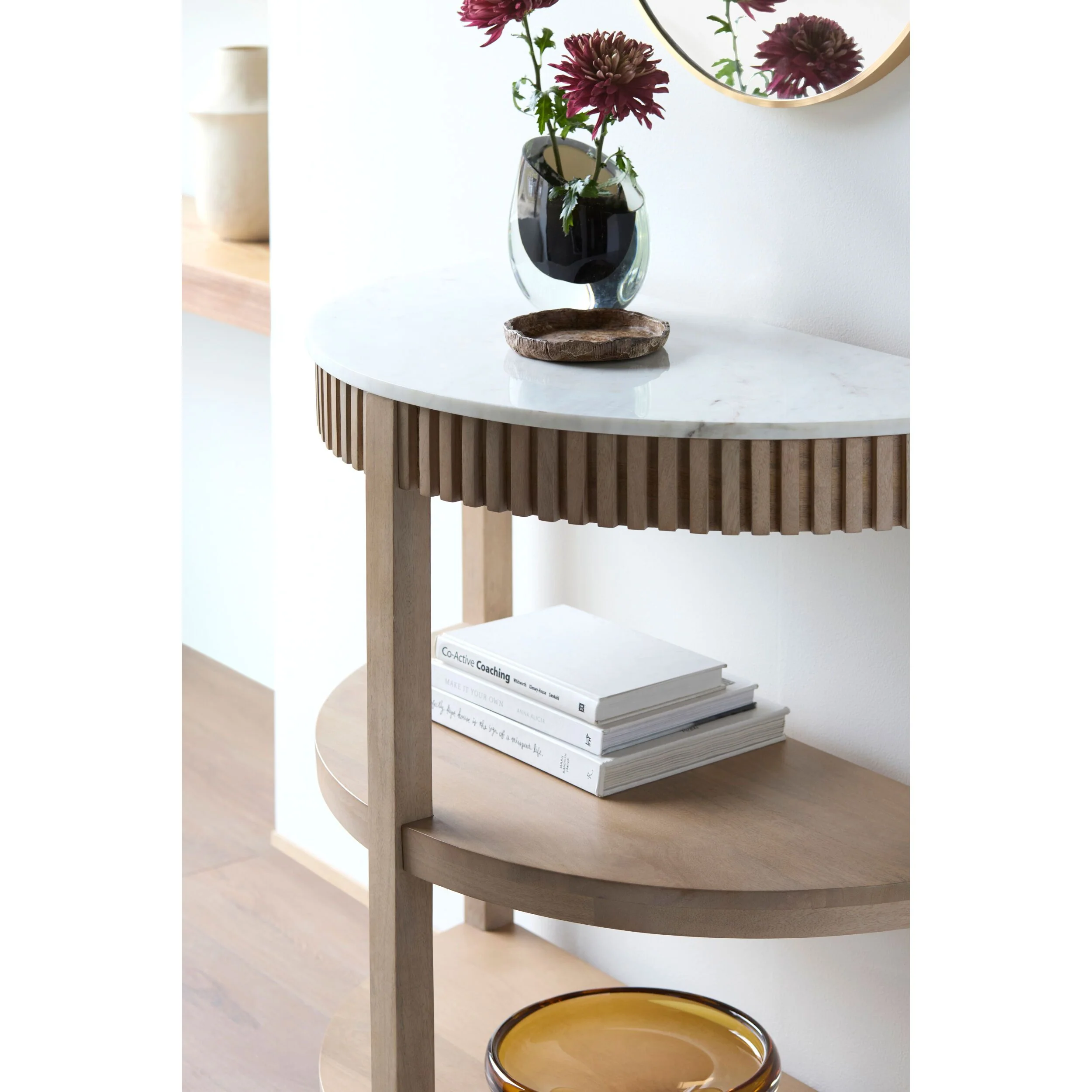 Becki Owens x LIVABLISS Rosemary Console Table with White Marble Top - Image 2