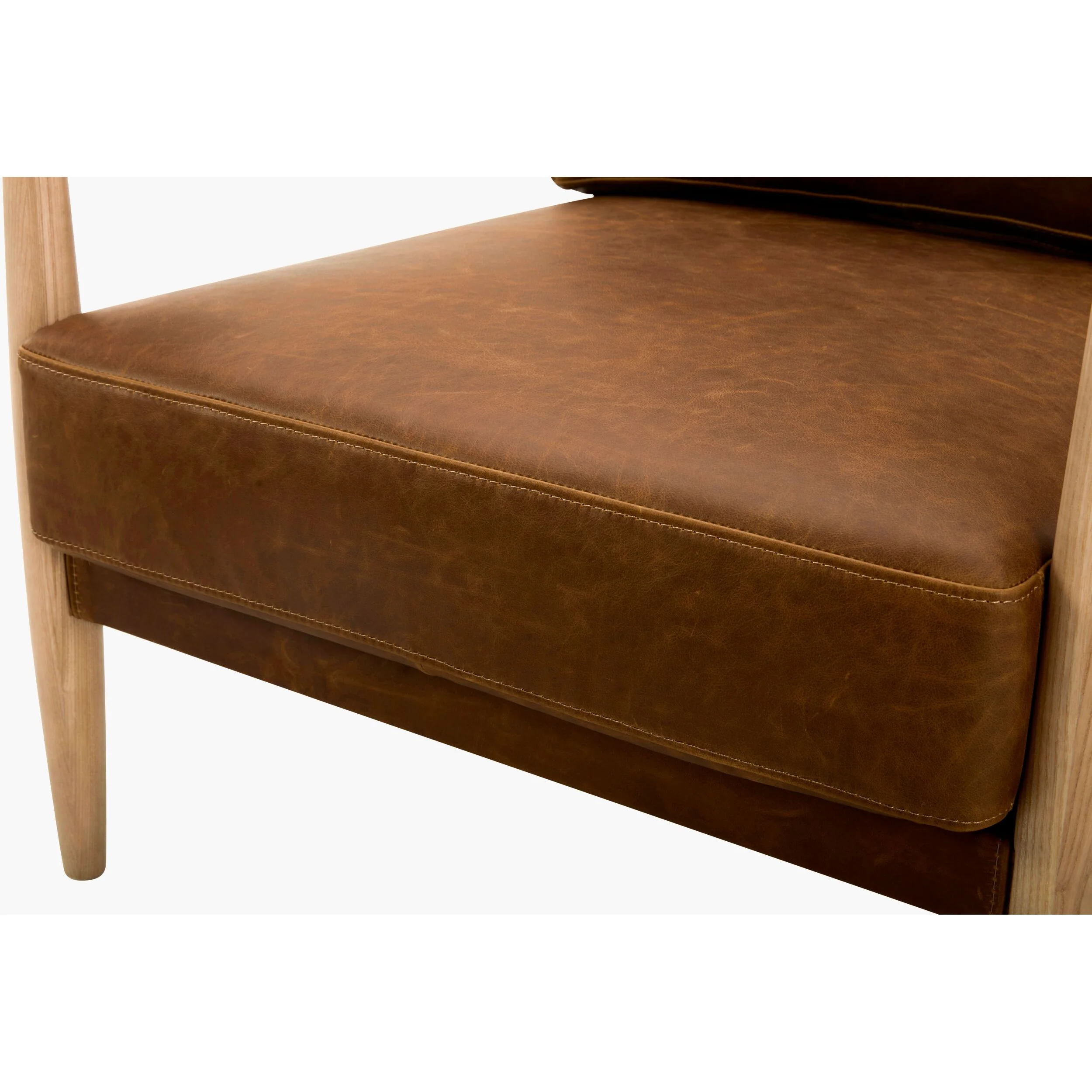 Becki Owens x SURYA Gaviota Accent Chair in Brown Leather - Image 12