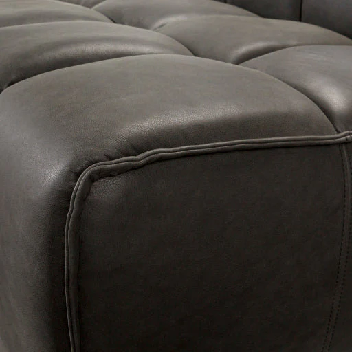 Surya Belfort Modern Channeled Black Leather Accent Chair - Image 8