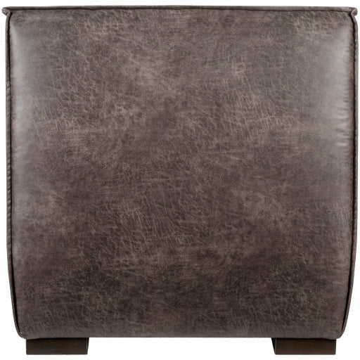 Surya Belfort Modern Channeled Charcoal Grey Bonded Leather Accent Chair - Image 9