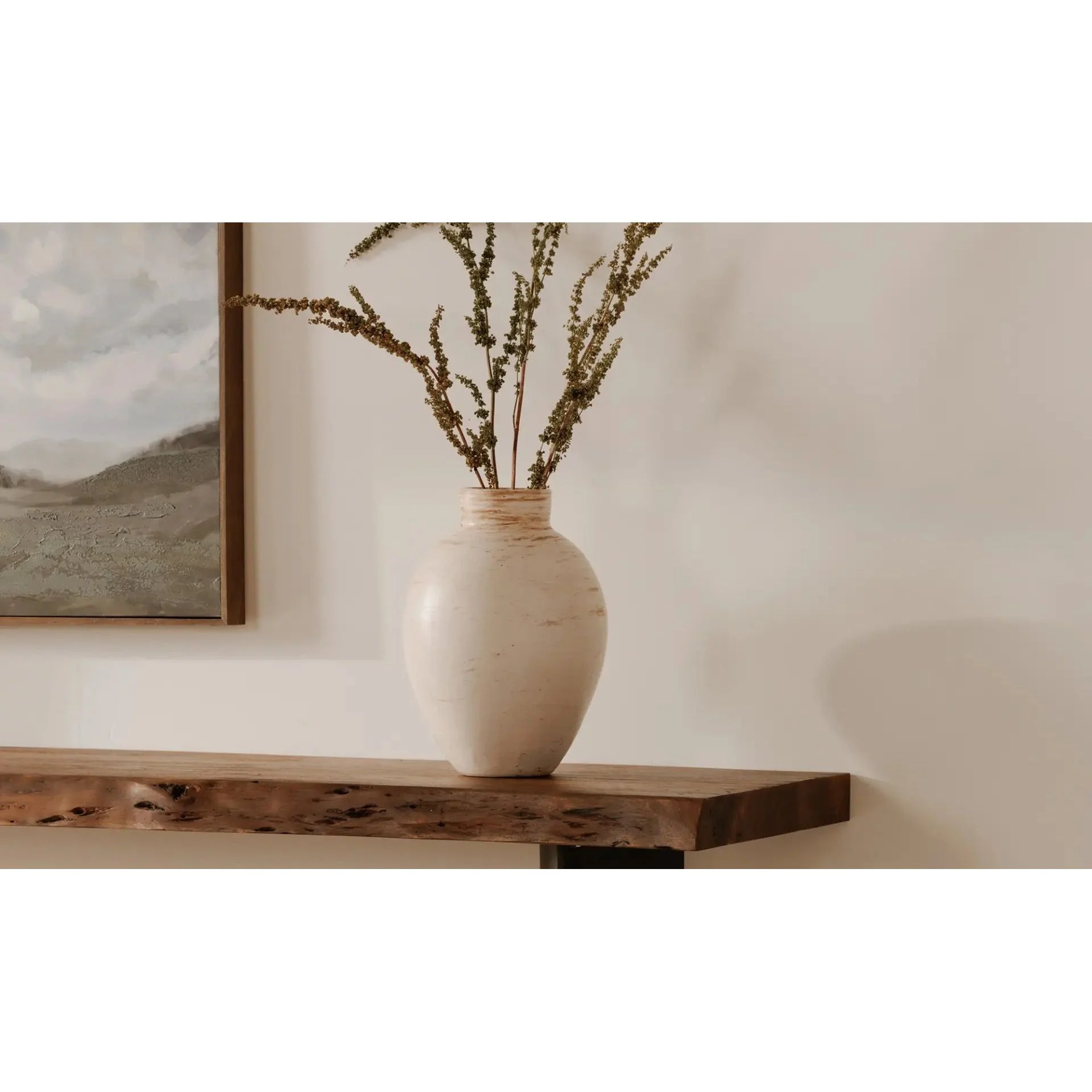 Moe’s Home Collection Bent Acacia Wood Live Edge Console Table With Iron Frame - Image 3