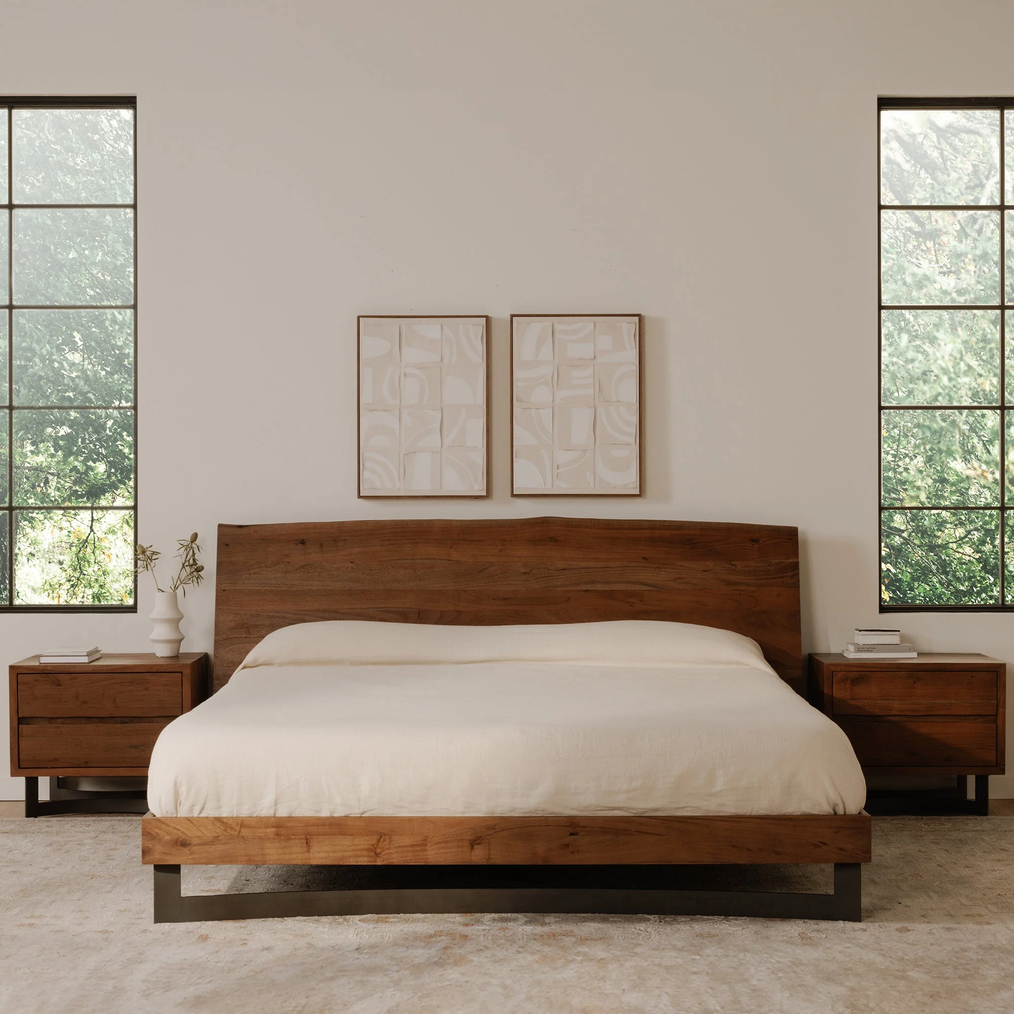 Moe's Home Collection Bent Live Edge Acacia Queen Size Bed