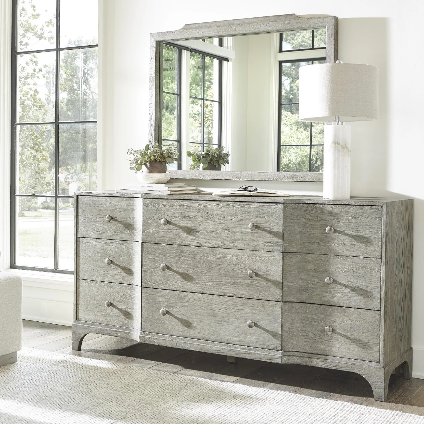 Bernhardt Albion Collection Nine Drawer Dresser ~ Pewter Finish