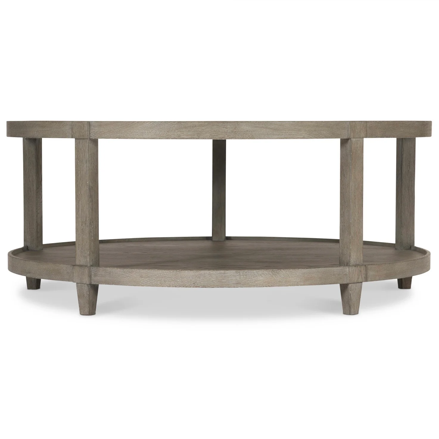 Bernhardt Albion Collection Round Two Shelf Cocktail Table ~ Pewter Finish - Image 3