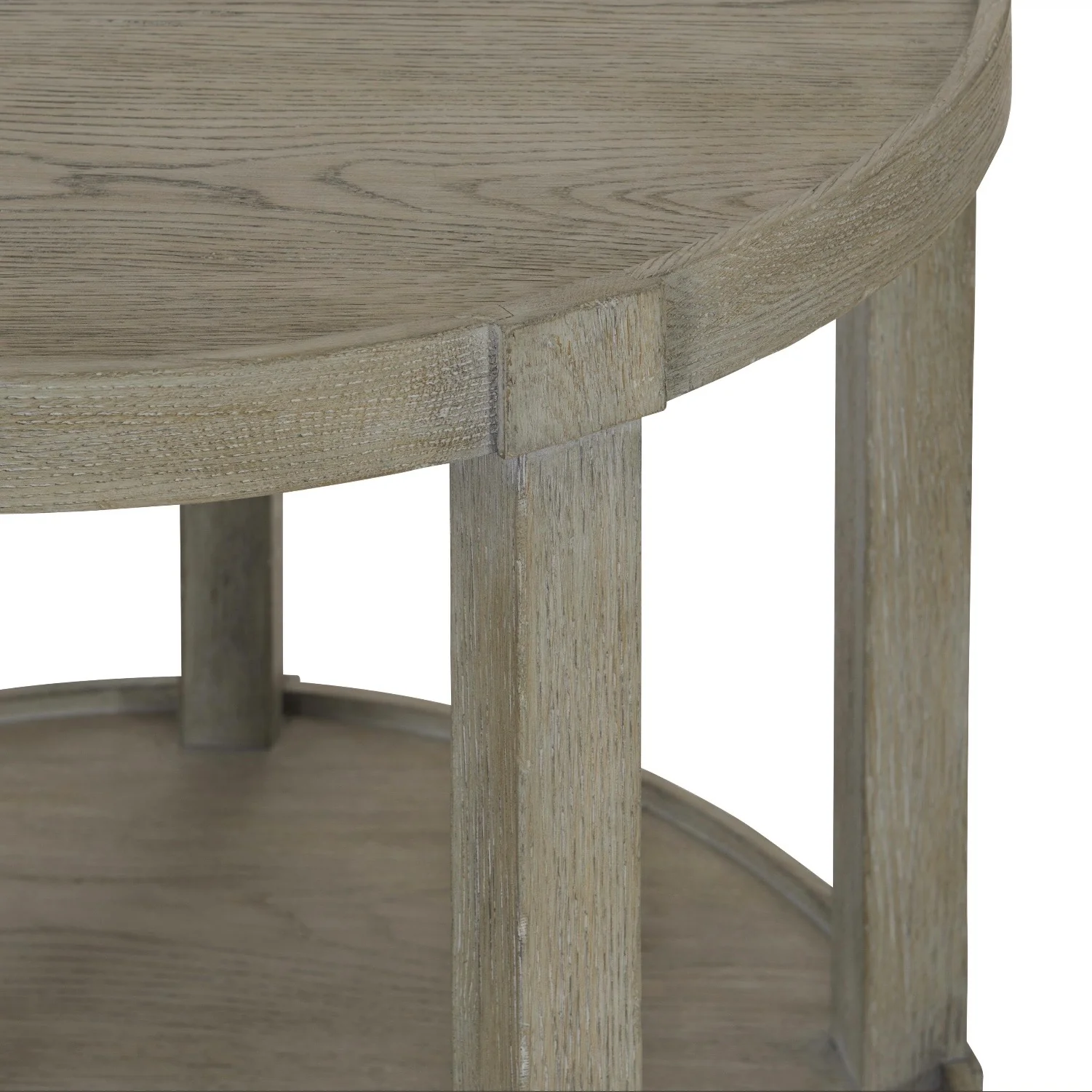 Bernhardt Albion Collection Round Two Shelf Side Table ~ Pewter Finish - Image 6