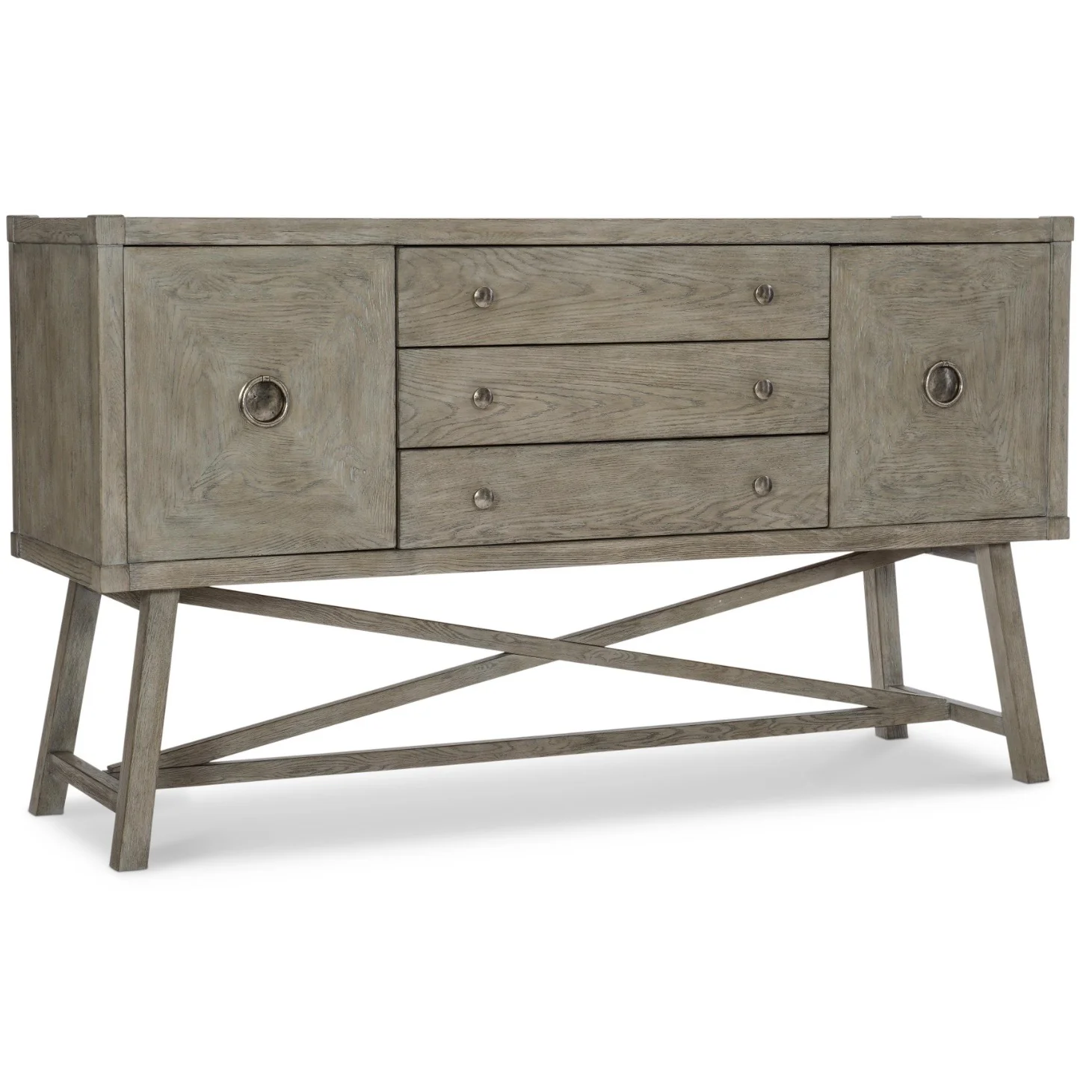 Bernhardt Albion Collection Sideboard ~ Weathered Wood & Pewter Finish - Image 2