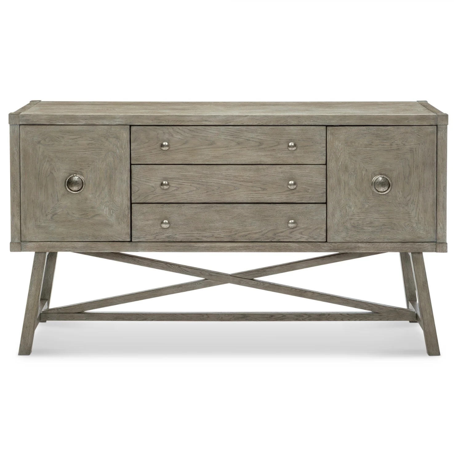 Bernhardt Albion Collection Sideboard ~ Weathered Wood & Pewter Finish - Image 3