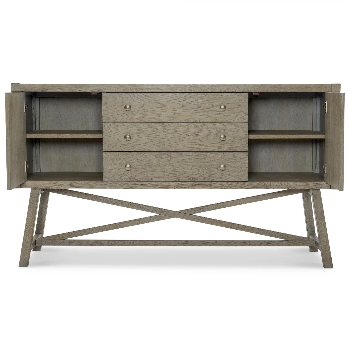 Bernhardt Albion Collection Sideboard ~ Weathered Wood & Pewter Finish - Image 5