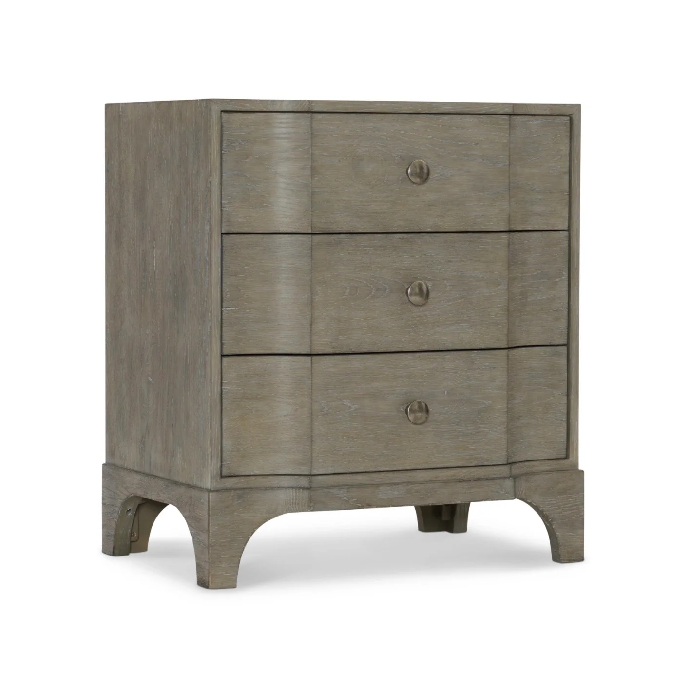 Bernhardt Albion Collection Three Drawer Nightstand ~ Pewter Finish - Image 2