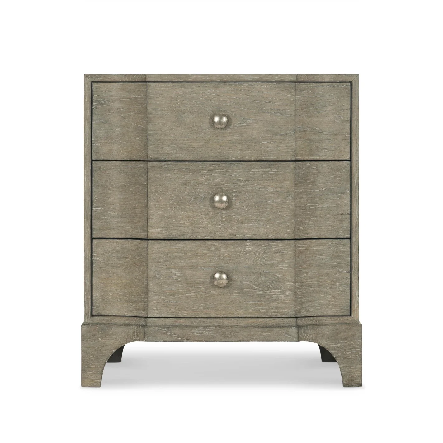 Bernhardt Albion Collection Three Drawer Nightstand ~ Pewter Finish - Image 4