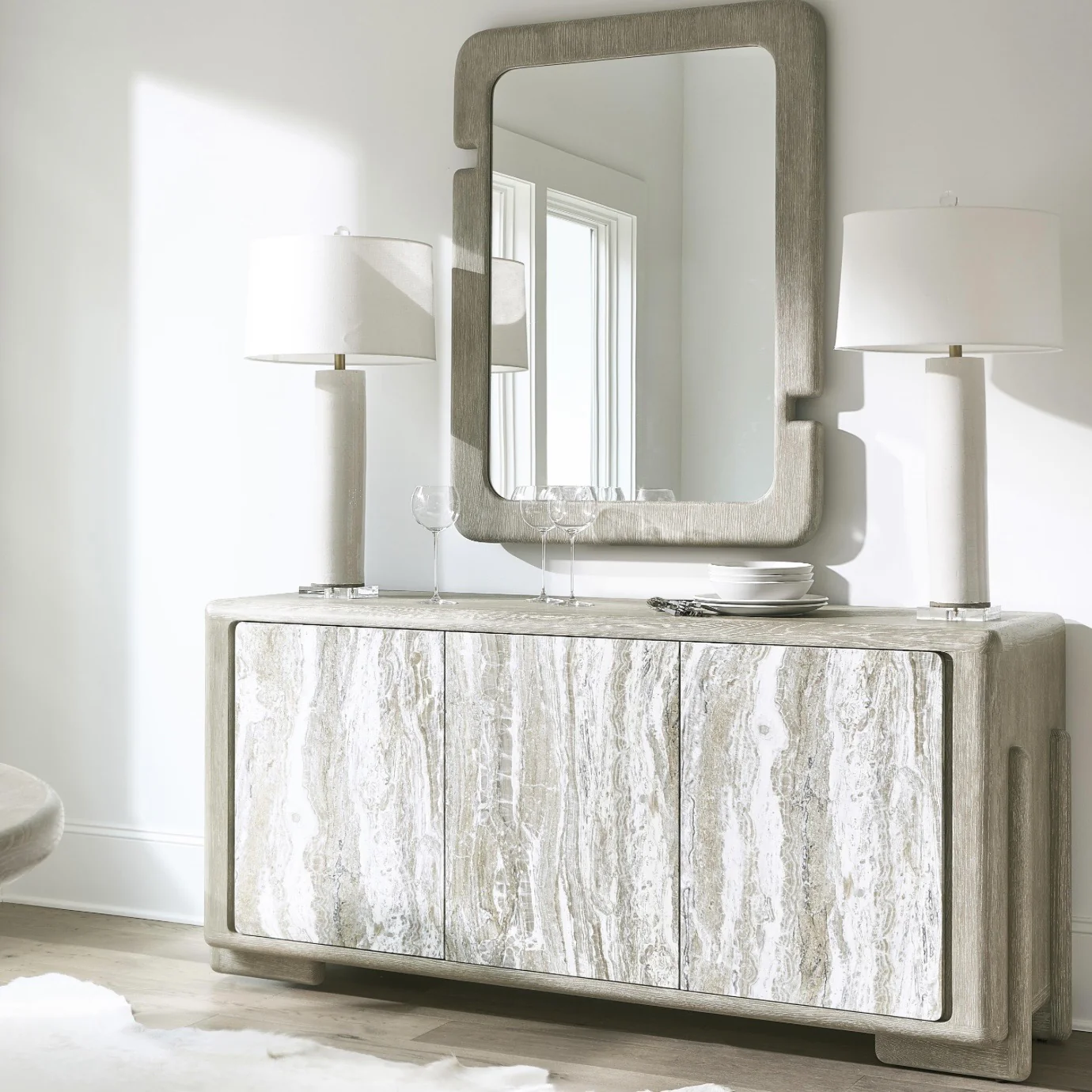 Bernhardt Arcadia Collection Buffet ~ Kalta Faux Stone Finish