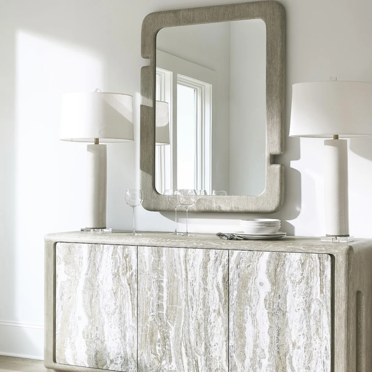 Bernhardt Arcadia Collection Mirror ~ Clay Finish - Image 2