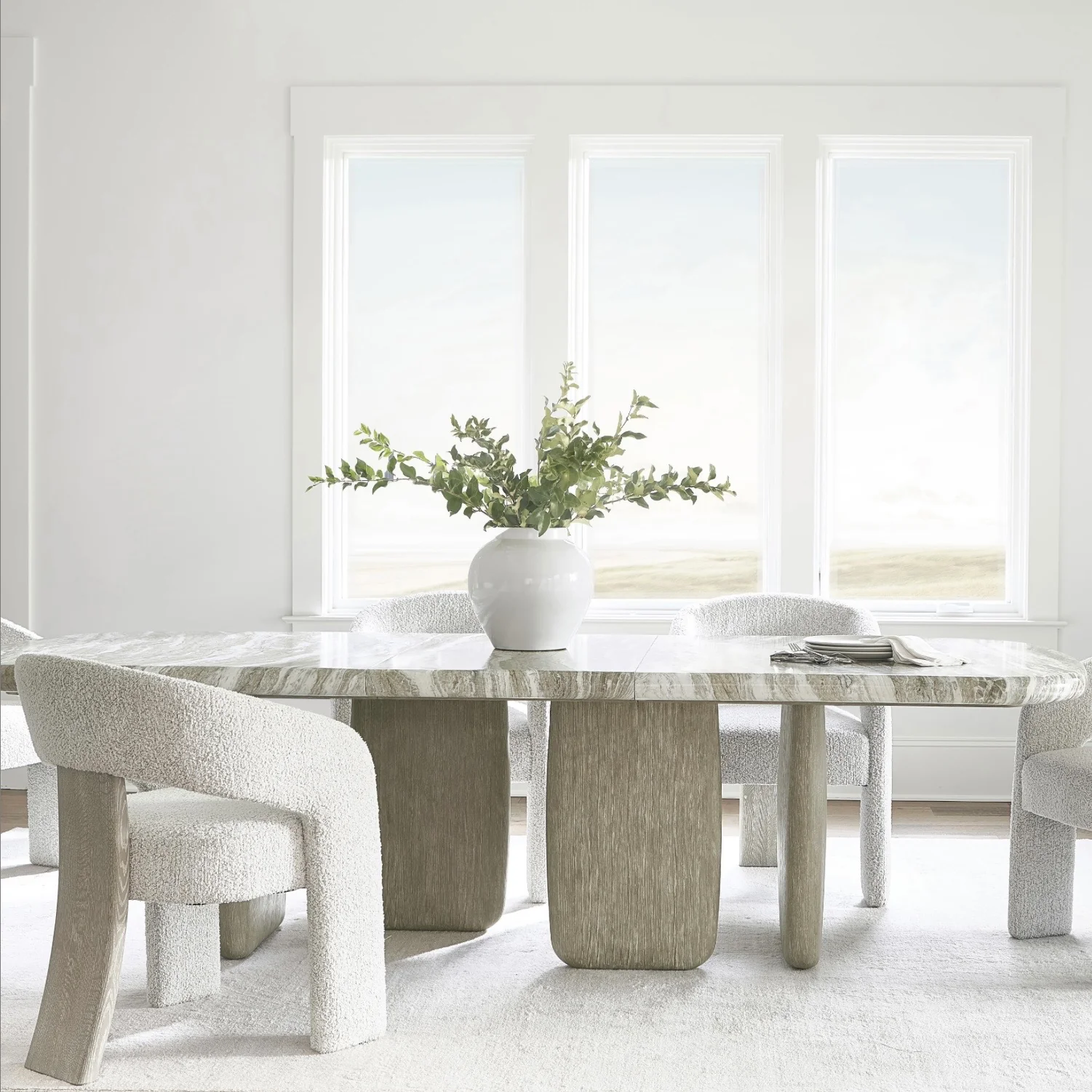 Bernhardt Arcadia Collection Rectangular Dining Table ~ Kalta Faux Stone Finish - Image 2