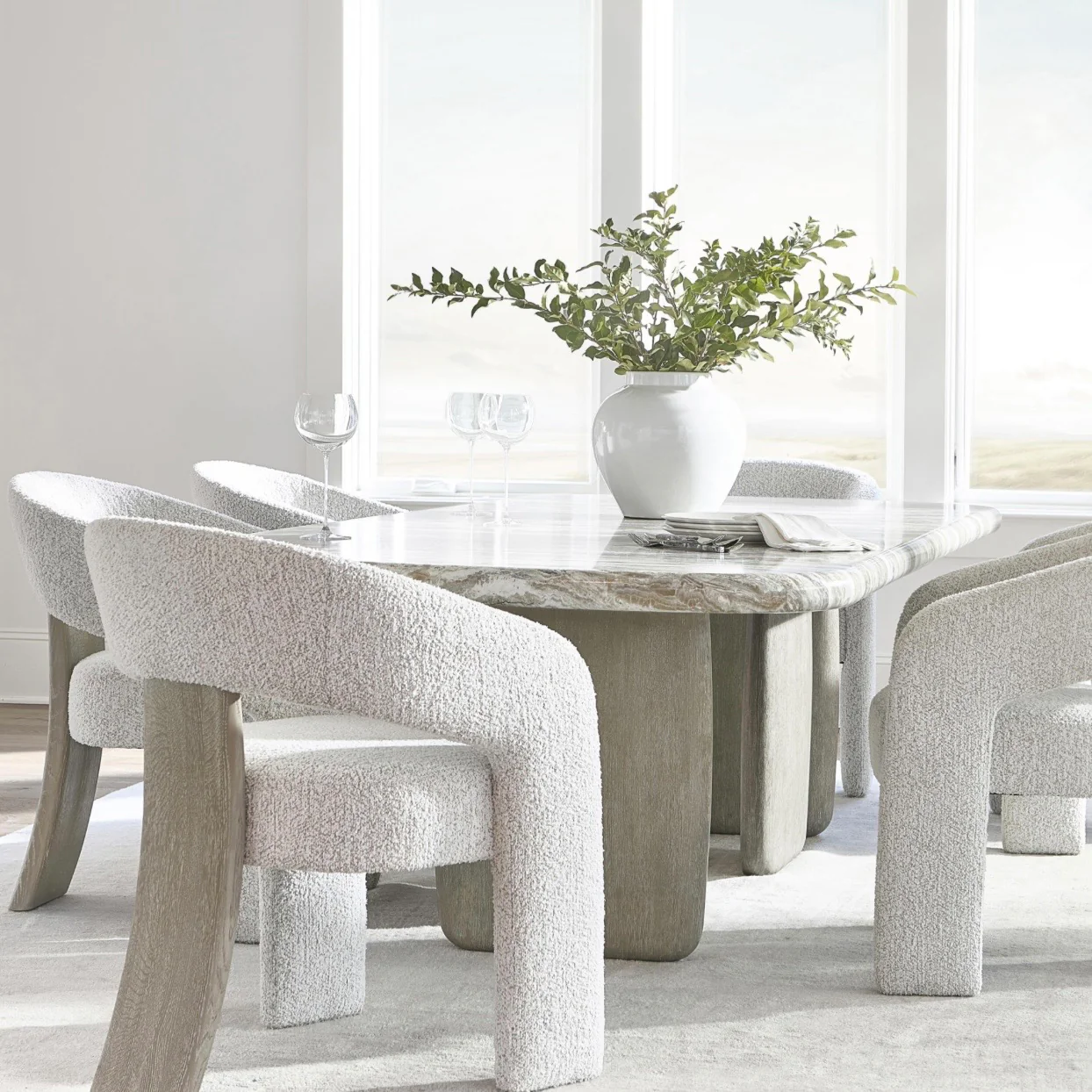 Bernhardt Arcadia Collection Rectangular Dining Table ~ Kalta Faux Stone Finish - Image 4