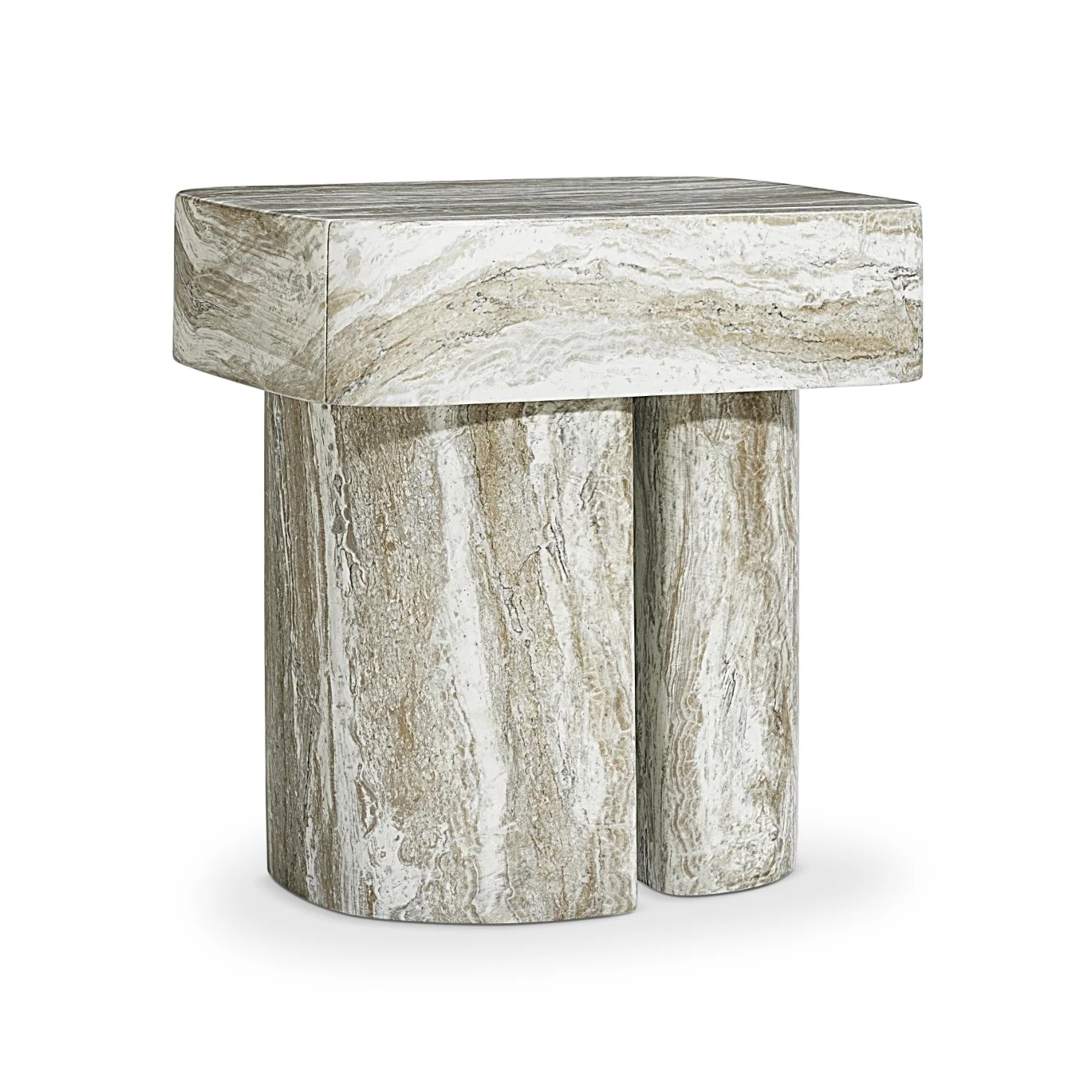 Bernhardt Arcadia Collection Single Drawer Nightstand ~ Faux Stone Kalta Finish - Image 4