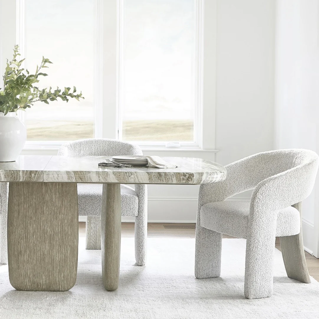 Bernhardt Arcadia Collection Upholstered Dining Armchair ~ Clay Finish