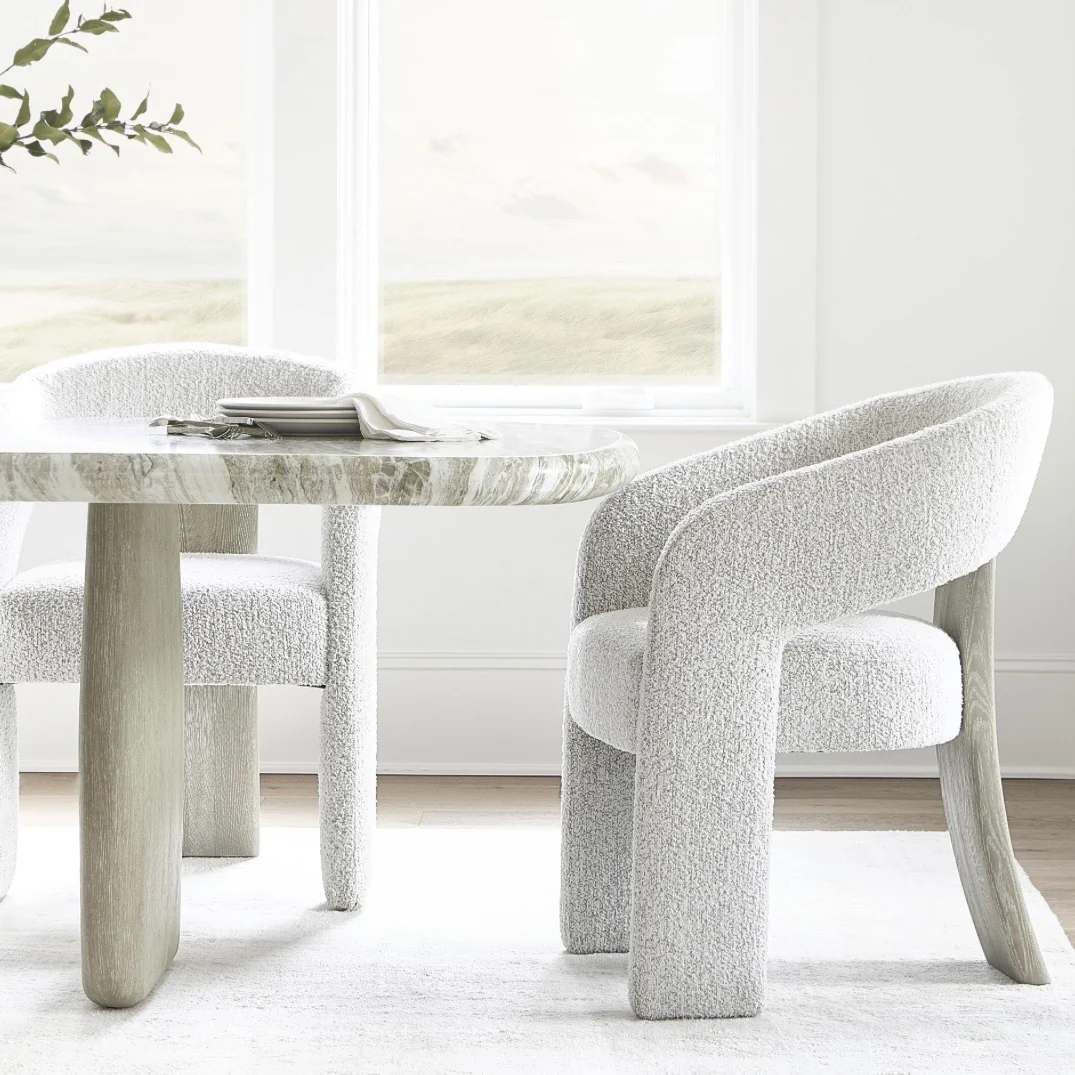 Bernhardt Arcadia Collection Upholstered Dining Armchair ~ Clay Finish - Image 2