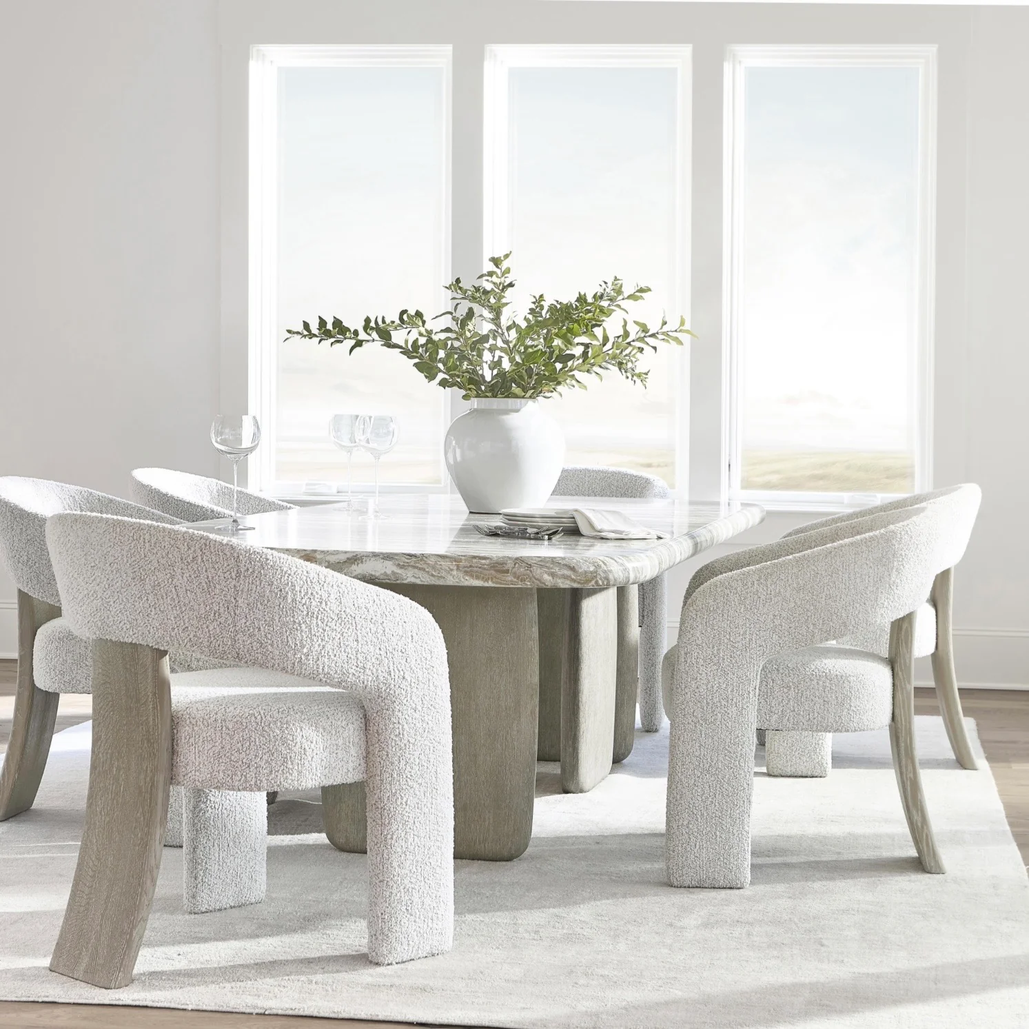 Bernhardt Arcadia Collection Upholstered Dining Armchair ~ Clay Finish - Image 3
