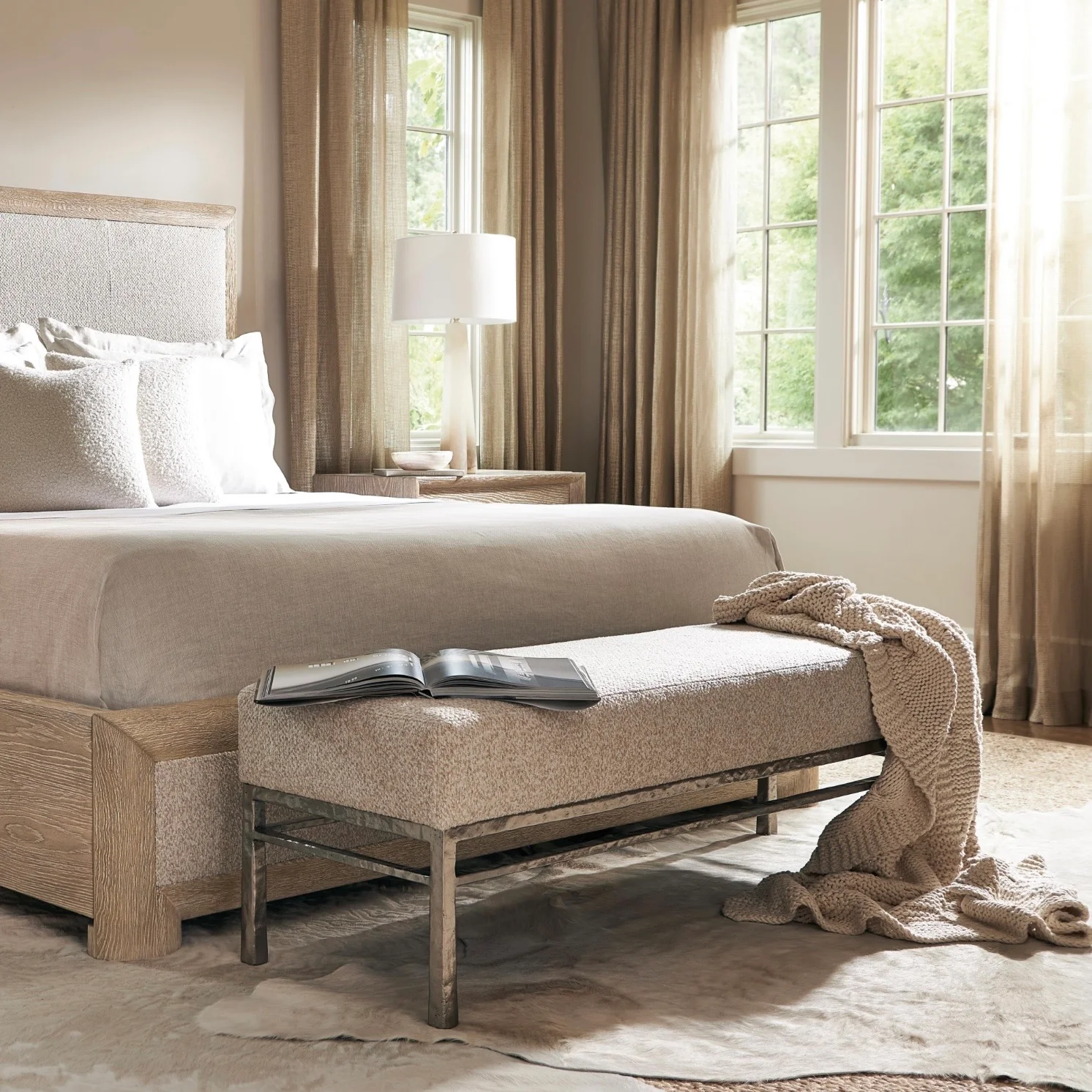 Bernhardt Aventura Collection Bench with Upholstered Seat - Image 2