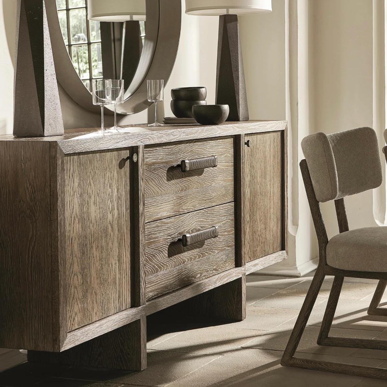 Bernhardt Casa Paros Collection Buffet ~ Playa Finish with Twisted Rope Hardware - Image 2