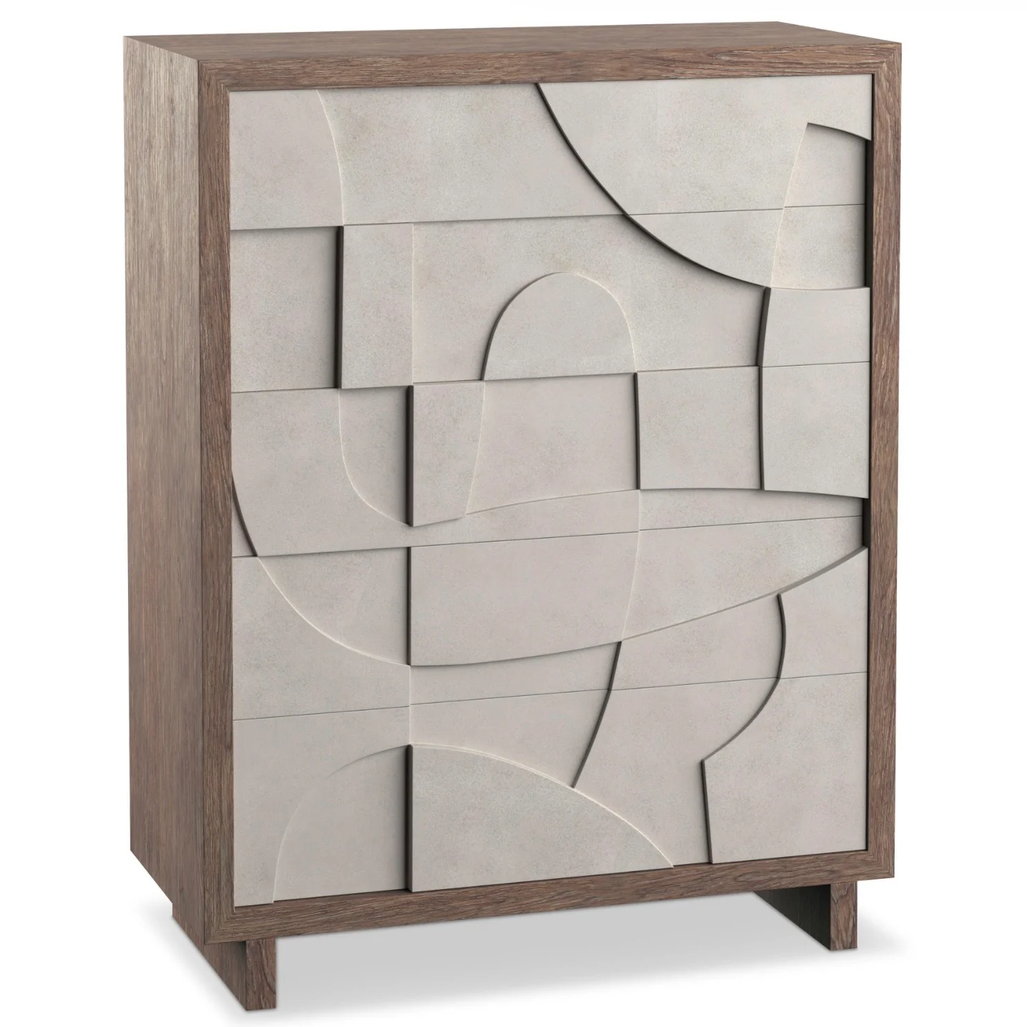 Bernhardt Casa Paros Collection Five- Drawer Tall Drawer Chest ~ Bedrock Faux Concrete Finish - Image 3