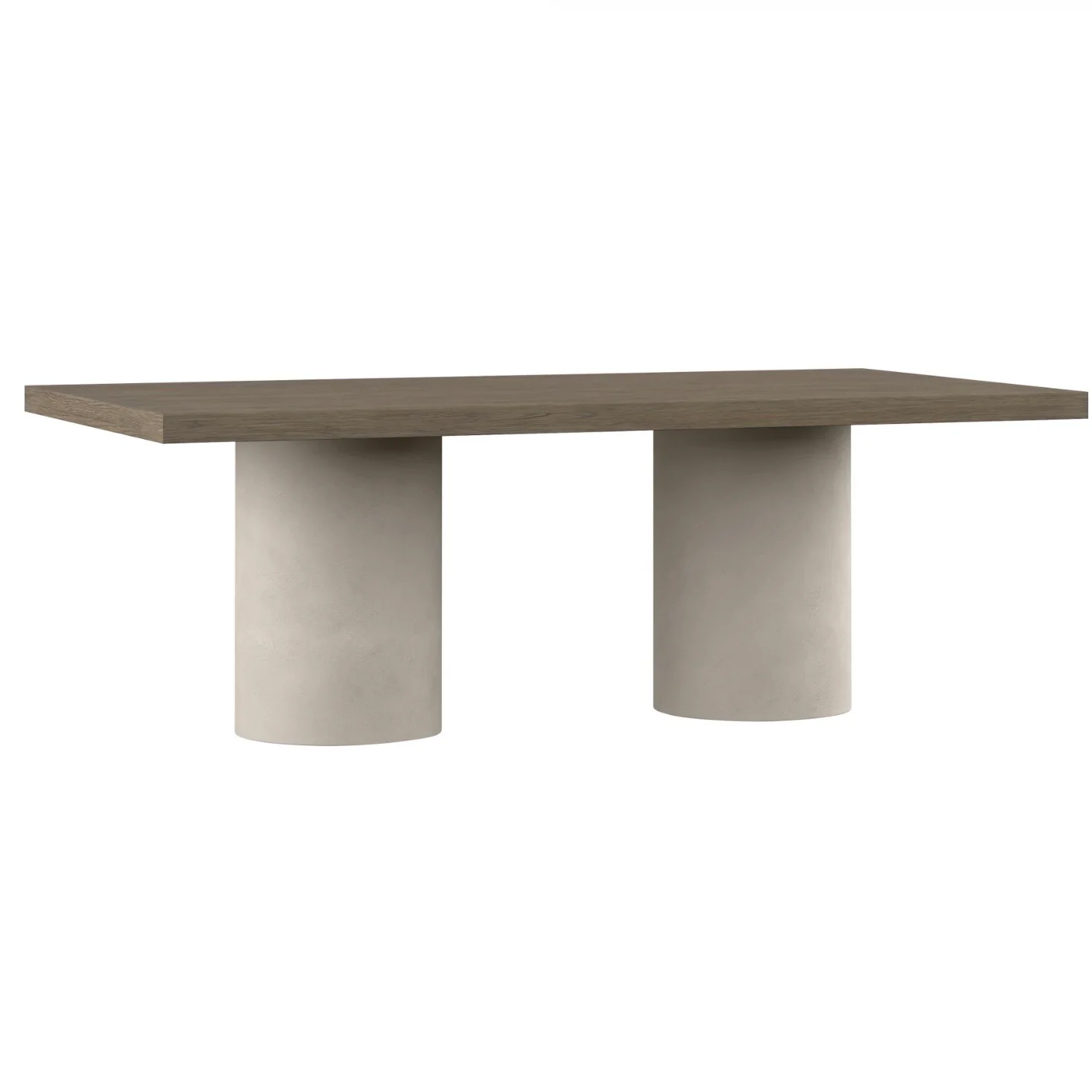 Bernhardt Casa Paros Collection Rectangle Dining Table ~ Playa Finish with Bedrock Faux Concrete Pedestal Base - Image 5